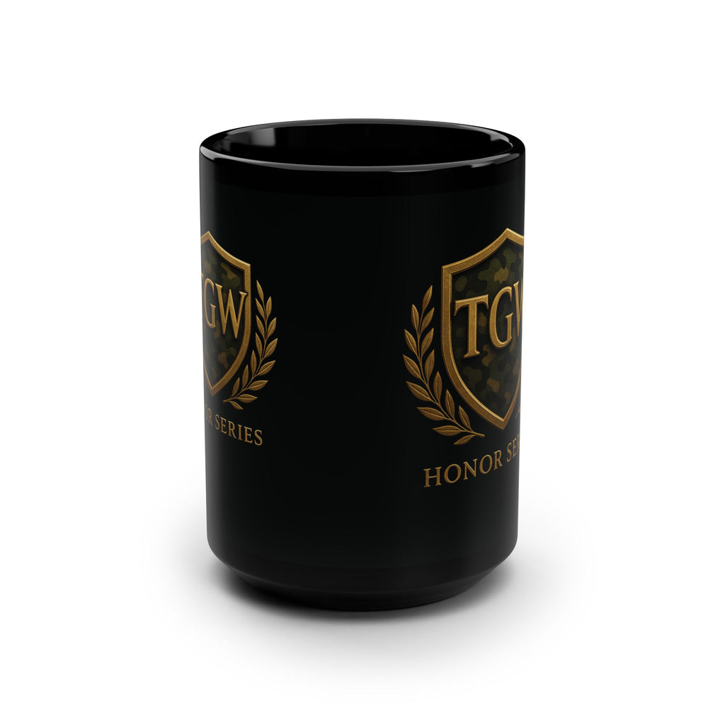 Honor Series Black Mug, 15oz | Personalized Coffee Cup,Home/Office Mug, Unique Design Coffeeware