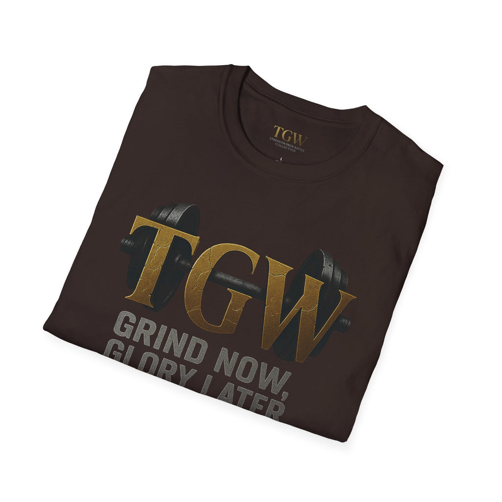 Gym Motivation T-Shirt | "Grind Now, Glory Later" | Fitness Tee, Workout Shirt, Athletic Apparel, Gift for Gym Lovers