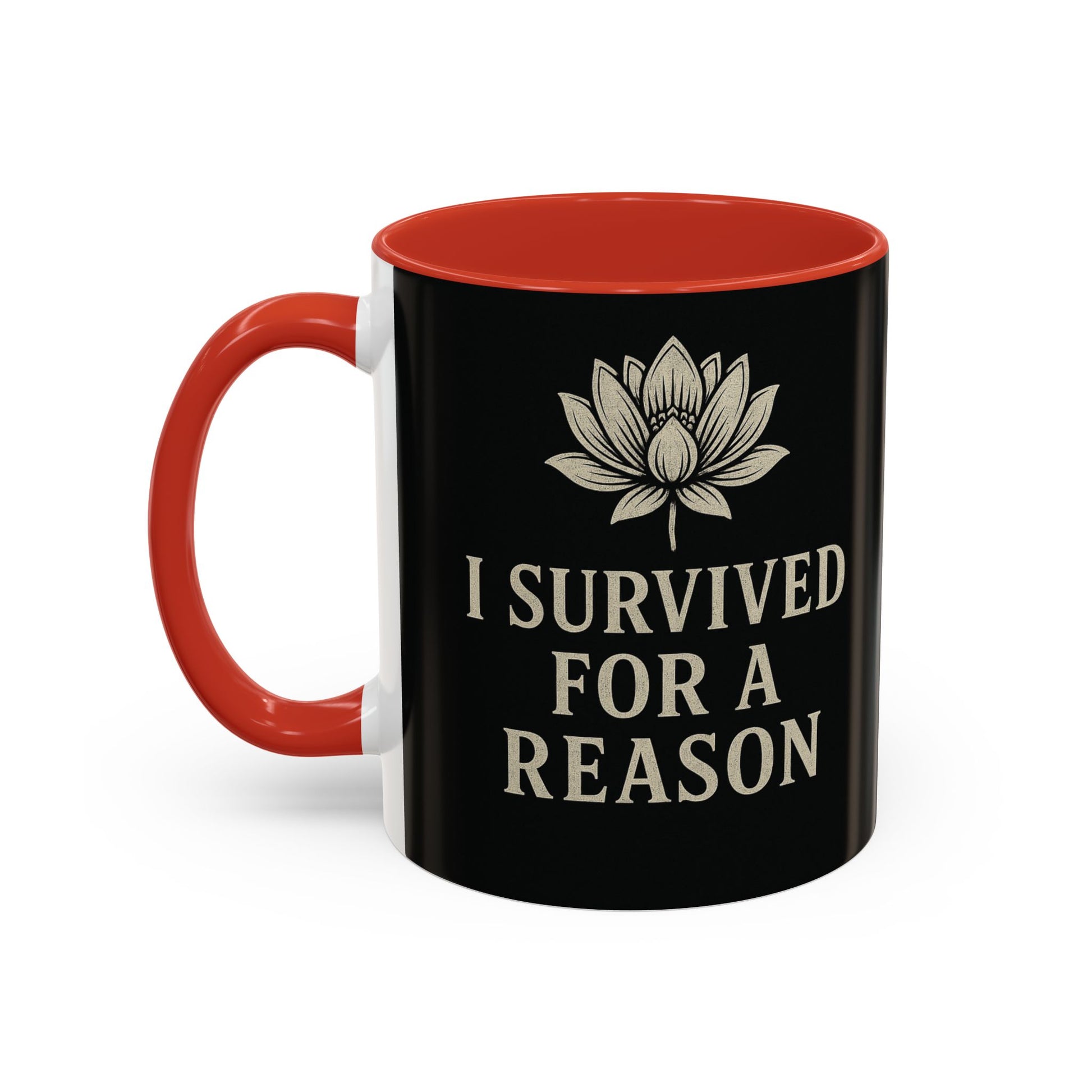 Inspirational Coffee Mug - I Survived for a Reason, Motivational Gift, Personalized Tea Cup, Positive Affirmation, Self-Care Mug