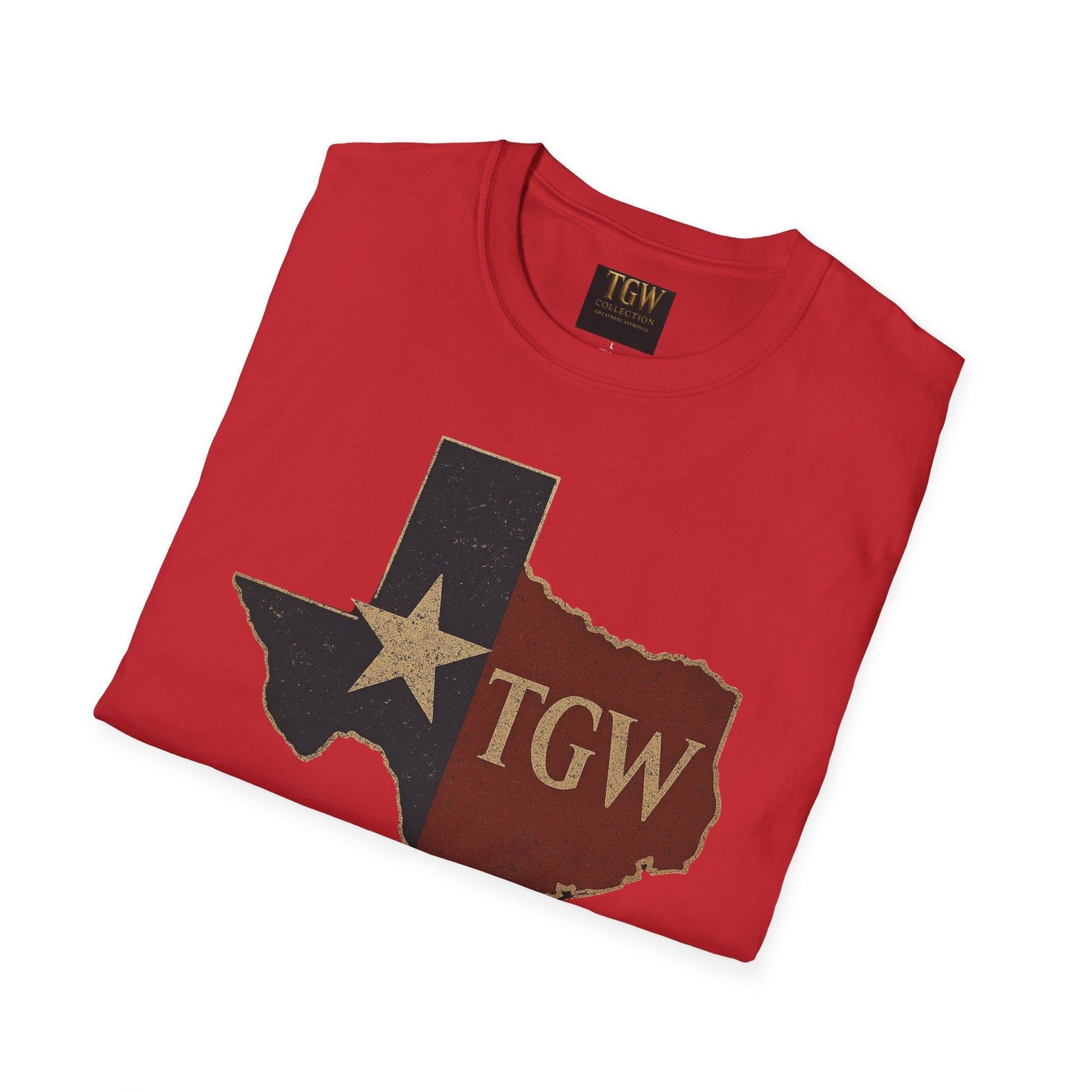 Texas Flag Outline T-Shirt with TGW Monogram — Rustic Lone Star Graphic Tee
