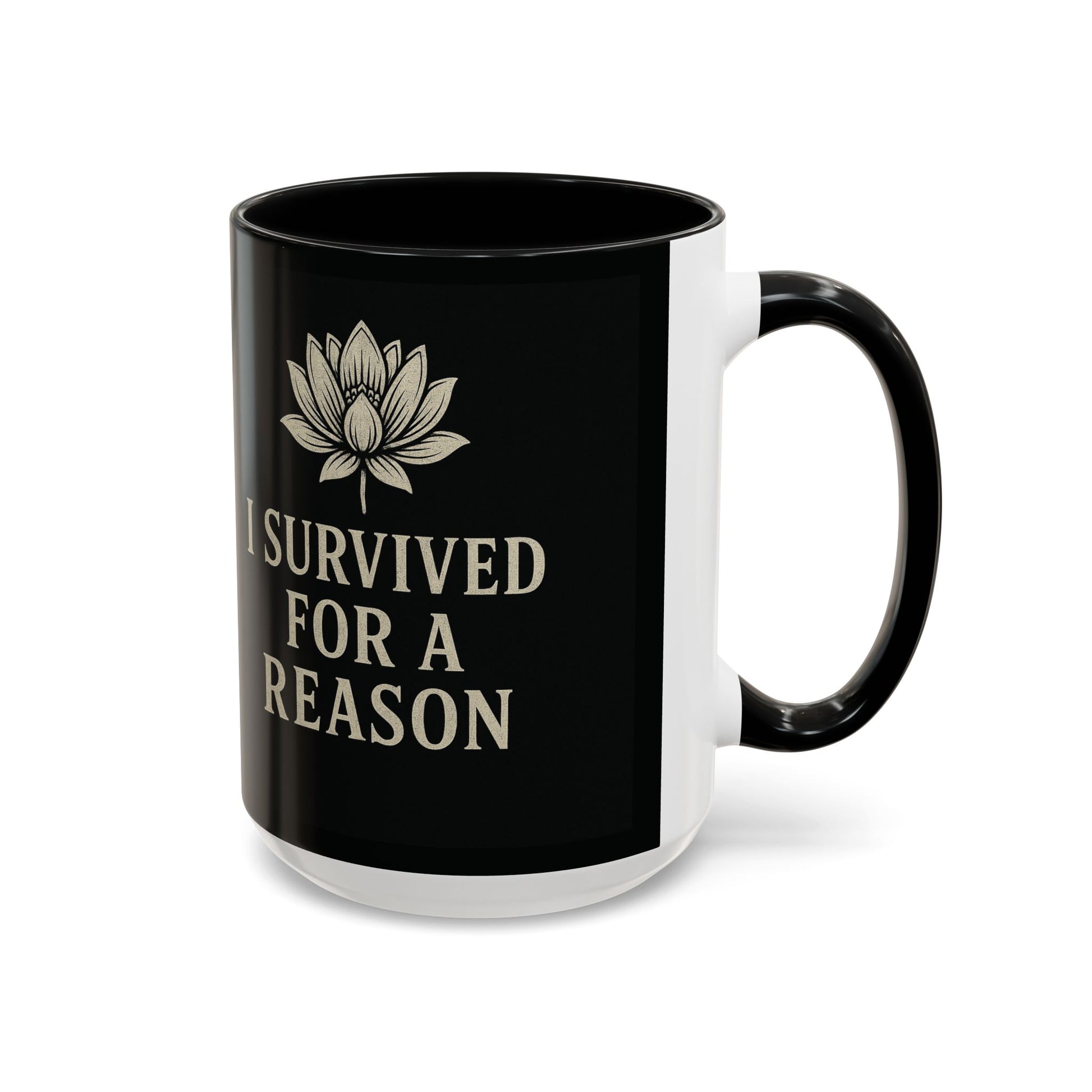 Inspirational Coffee Mug - I Survived for a Reason, Motivational Gift, Personalized Tea Cup, Positive Affirmation, Self-Care Mug