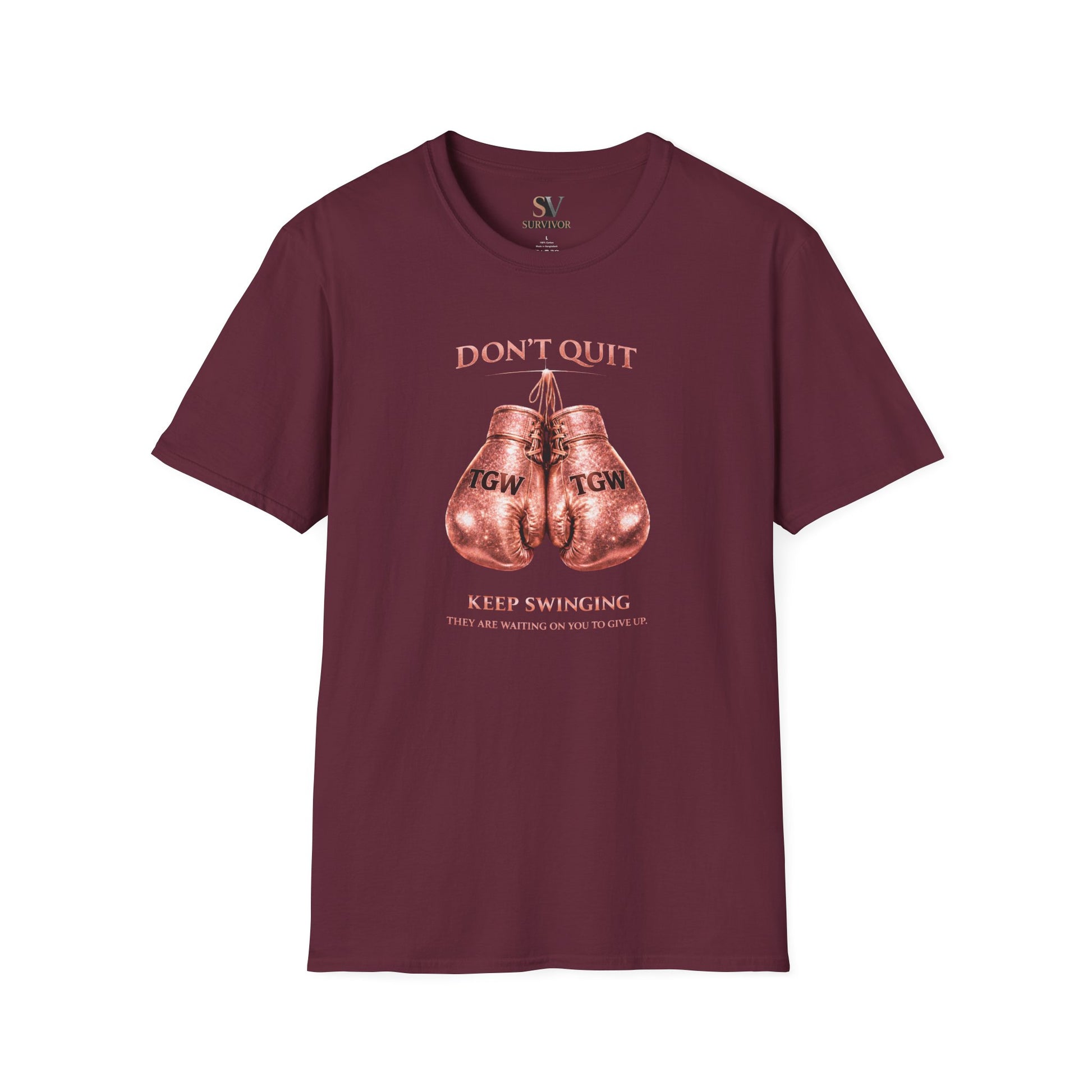 Rose Gold Energy Fight and Never Quit -  Softstyle T-Shirt