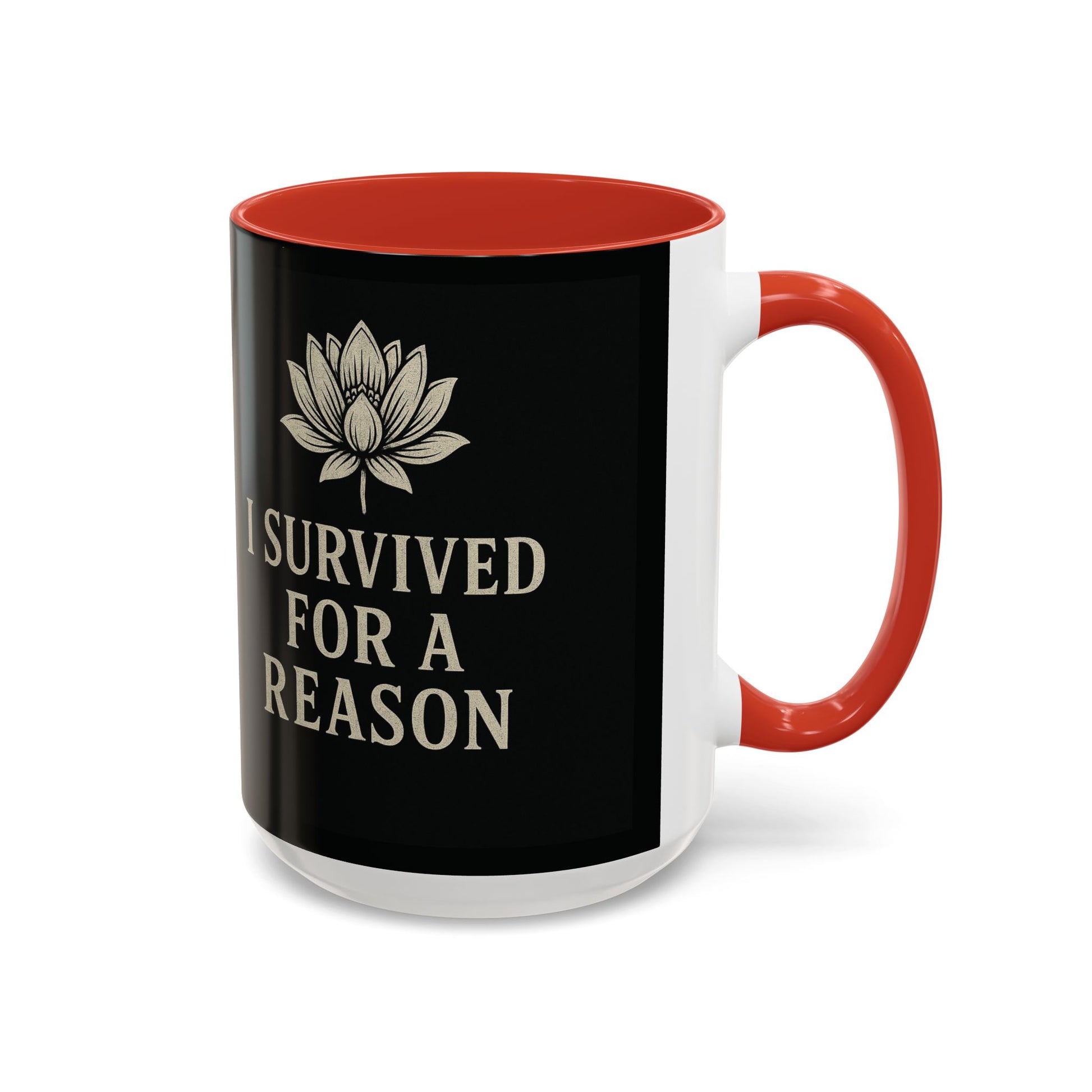 Inspirational Coffee Mug - I Survived for a Reason, Motivational Gift, Personalized Tea Cup, Positive Affirmation, Self-Care Mug