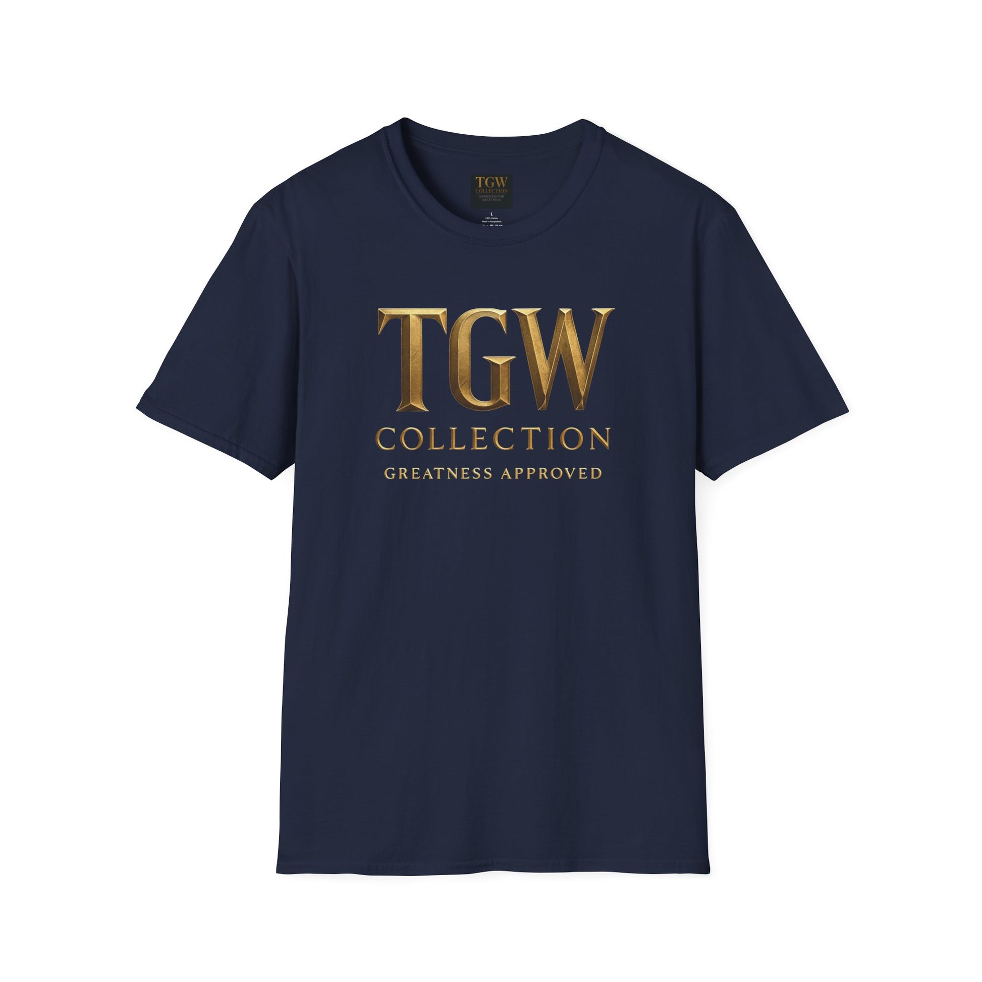 Elegant Gold Lettering Soft style T-Shirt, Casual Tee, Stylish Apparel, Gift for Fashion Lovers, Everyday Wear