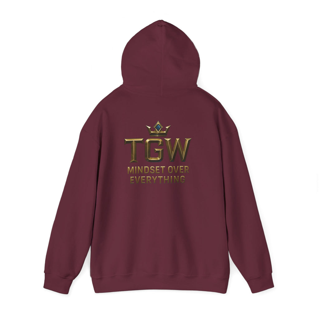 TGW Collection Hooded Sweatshirt: Mindset Over Everything, Style, Cozy Fashion, Gift Idea, Casual, Street-wear