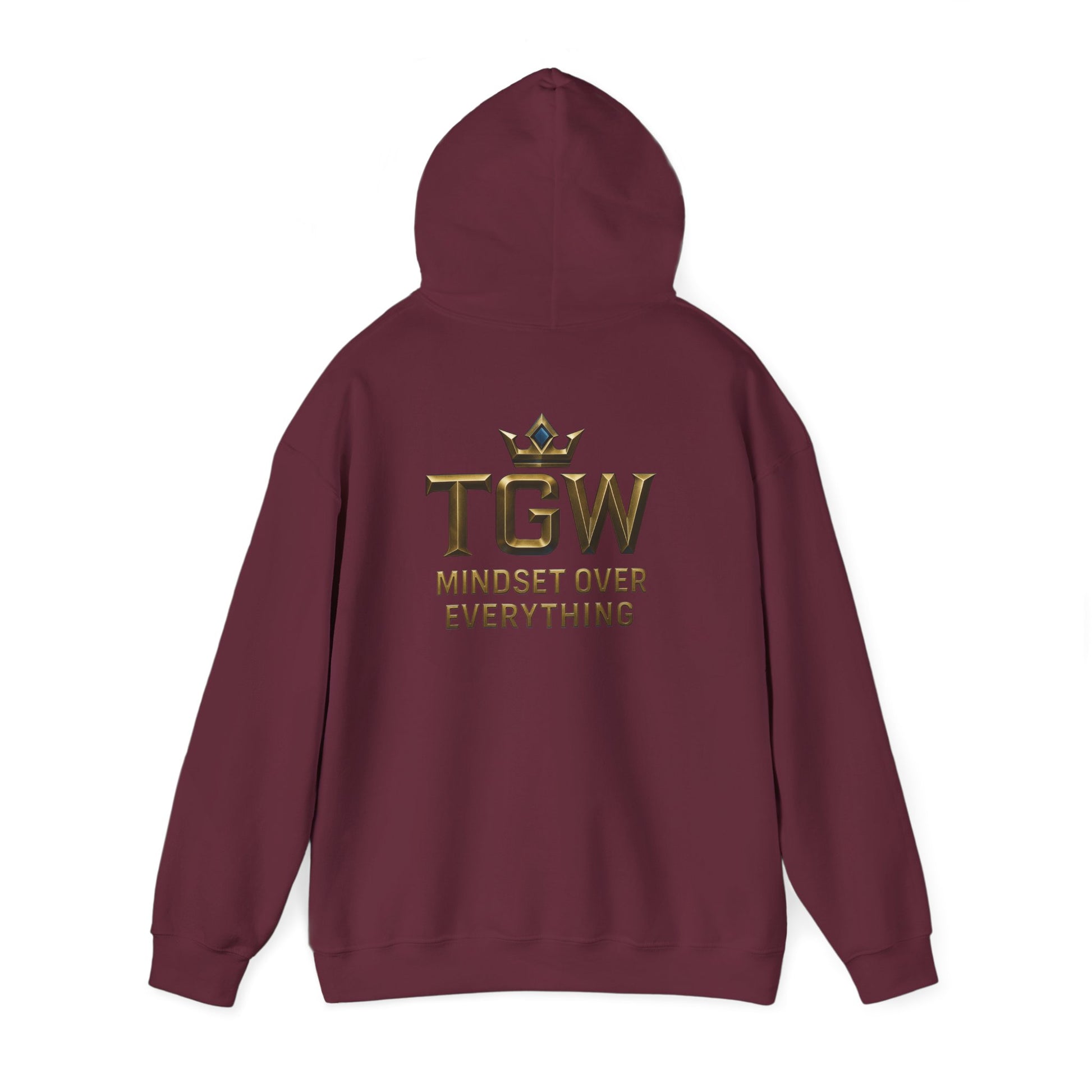 TGW Collection Hooded Sweatshirt: Mindset Over Everything, Style, Cozy Fashion, Gift Idea, Casual, Street-wear