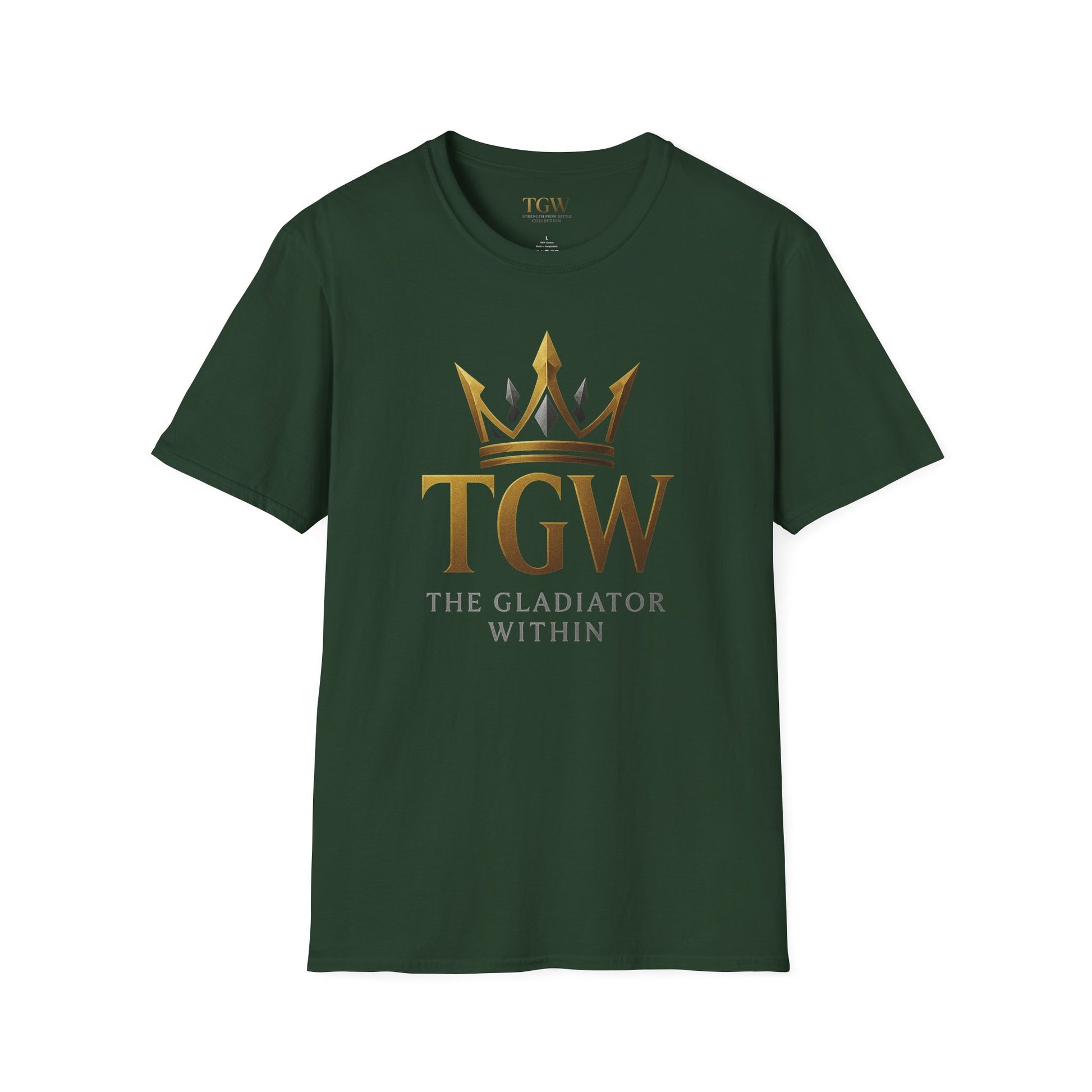 Men Gladiator T-shirt | Motivational Tee, Fitness Shirt, Gift for Him, Empowerment Apparel, Gold Crown Design
