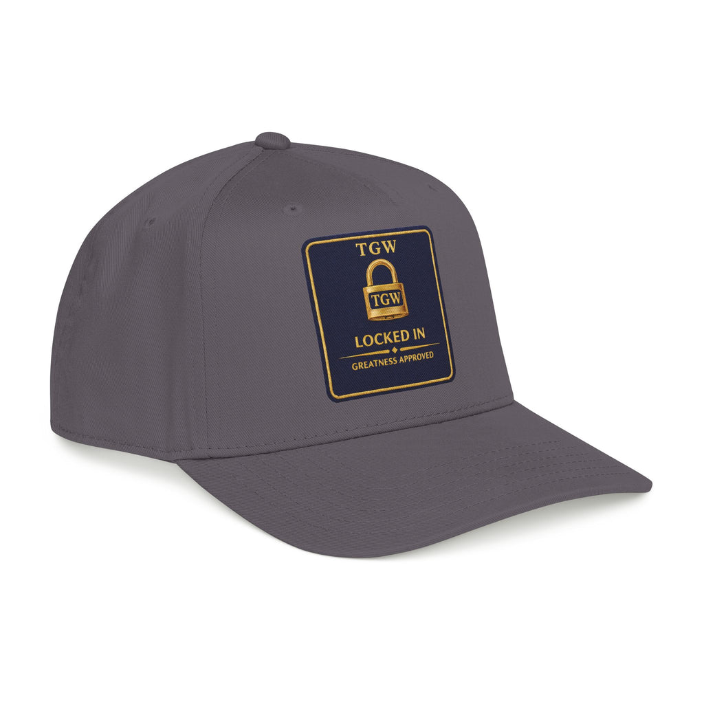 TGW “LOCKED IN” — Greatness Approved   Mid Profile Baseball Cap
