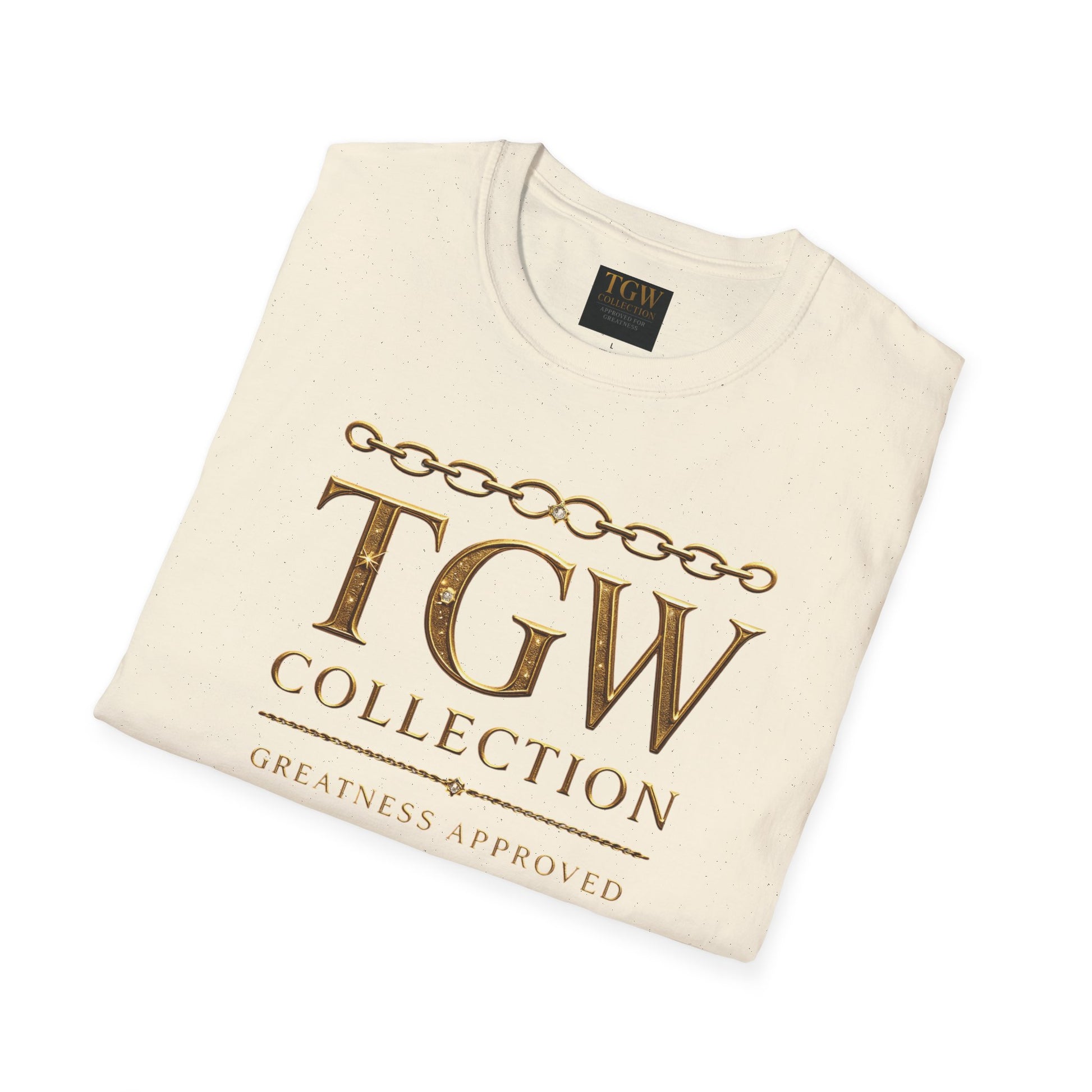 Gold Chain Text T-Shirt, Stylish Tee, Casual Wear, Motivational Shirt
