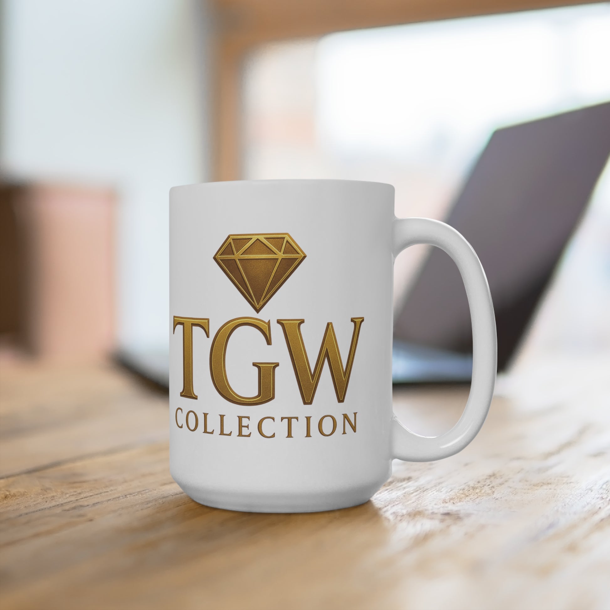 Elegant Gold Diamond Coffee Mug, Unique Gift, Home and Office Decor, Motivational Drinkware, Special Occasions