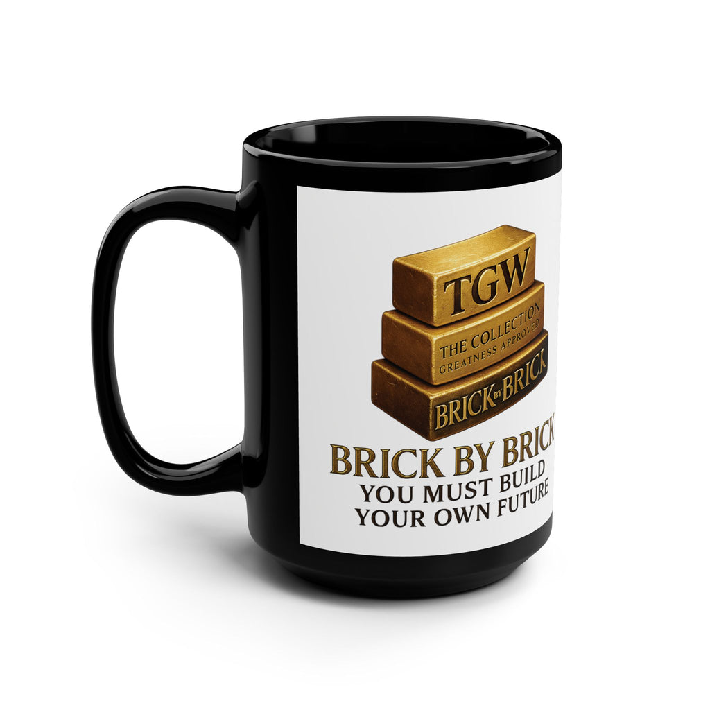 15oz Black Mug – Brick By Brick - Build Your Own Table (TGW)