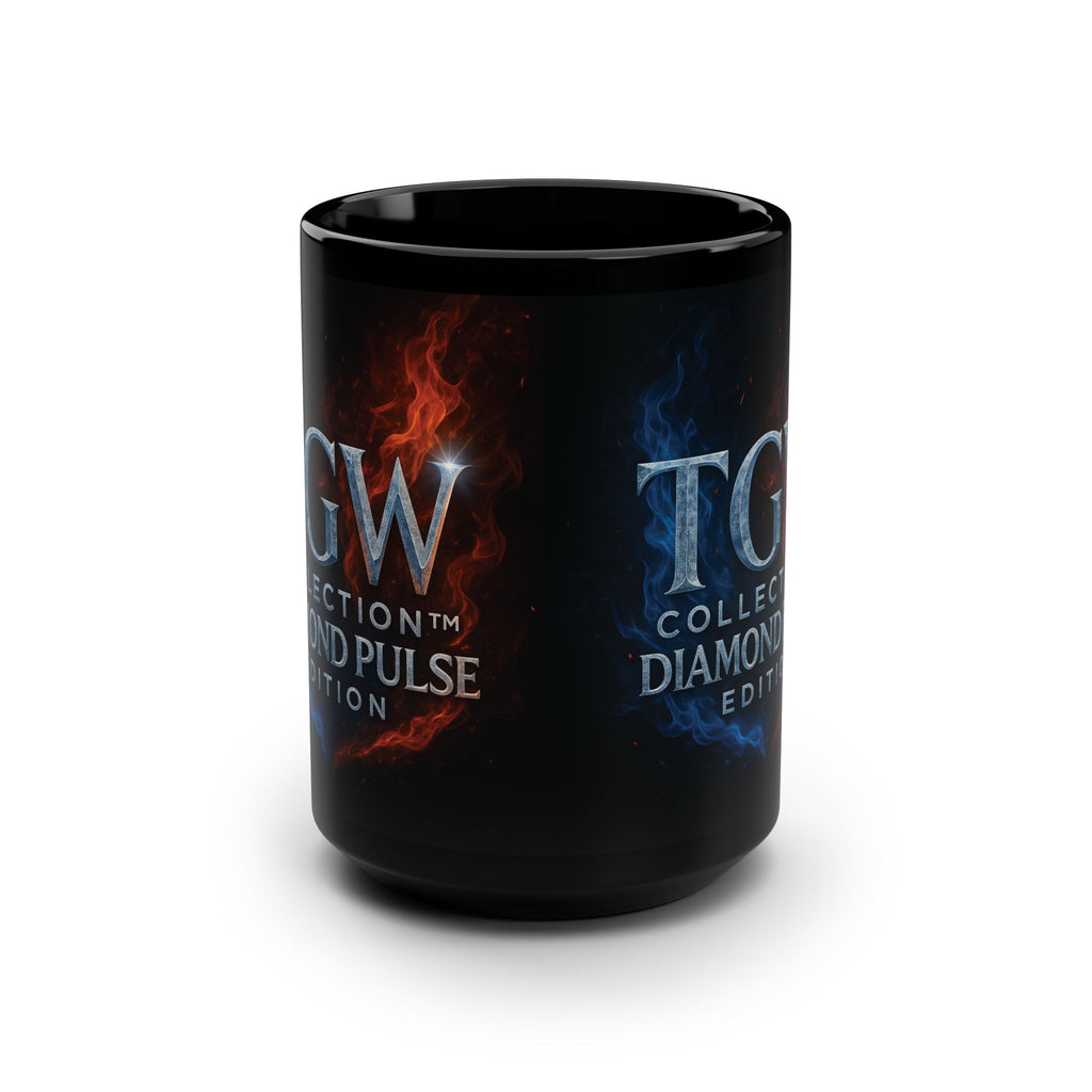 TGW Diamond Pulse Black Mug, 15oz