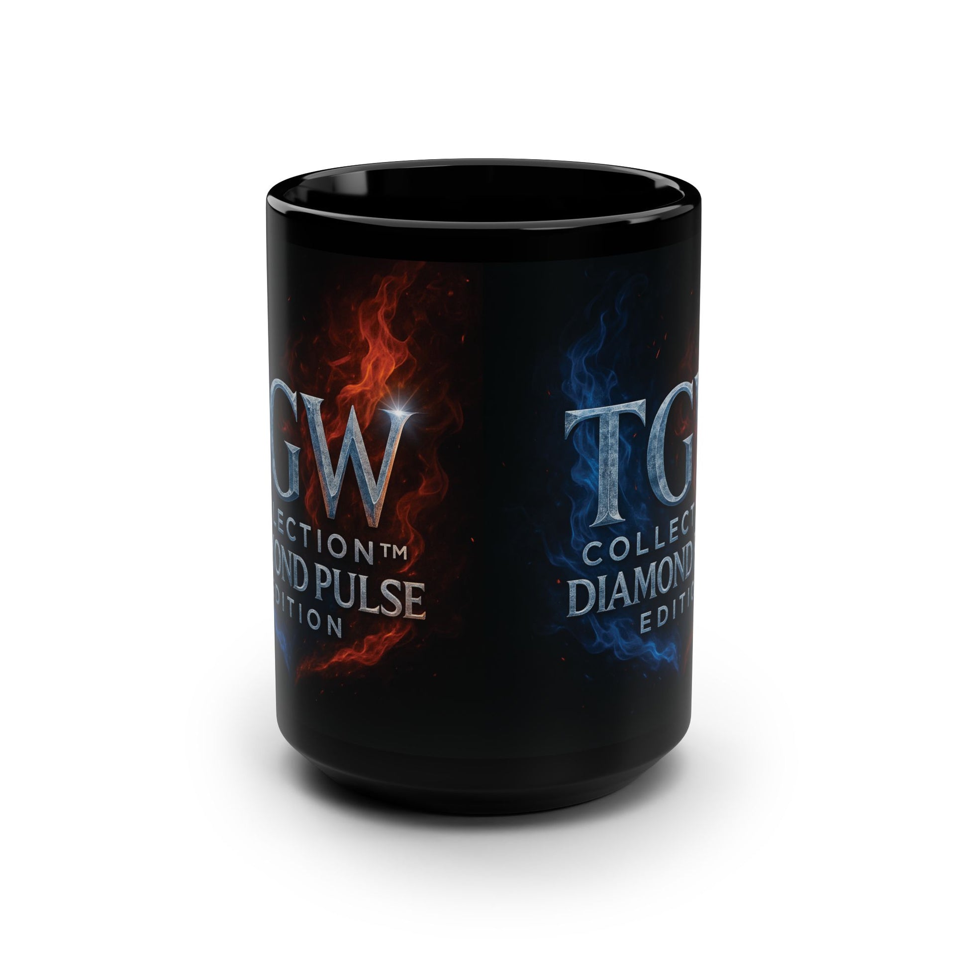 TGW Diamond Pulse Black Mug, 15oz