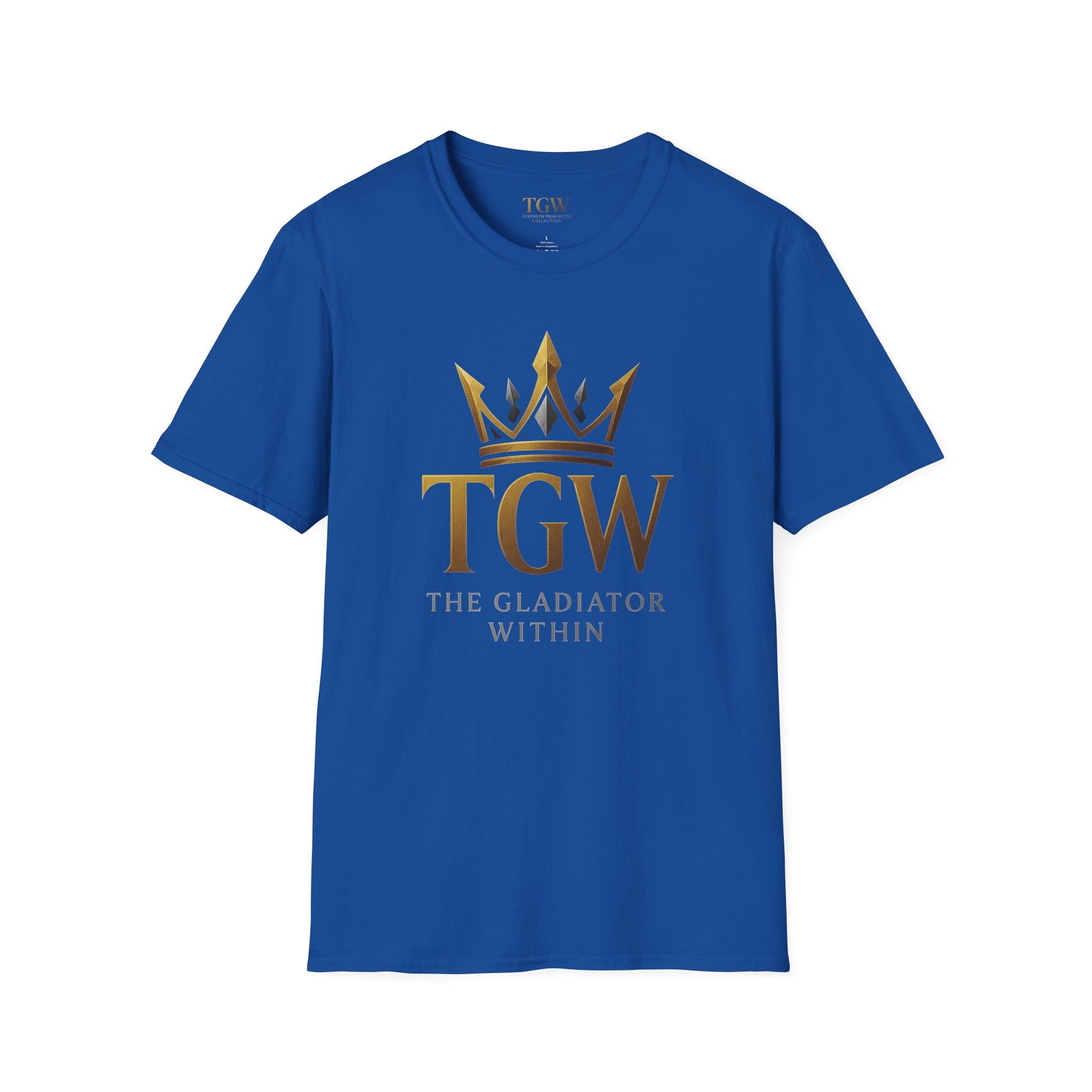 Men Gladiator T-shirt | Motivational Tee, Fitness Shirt, Gift for Him, Empowerment Apparel, Gold Crown Design