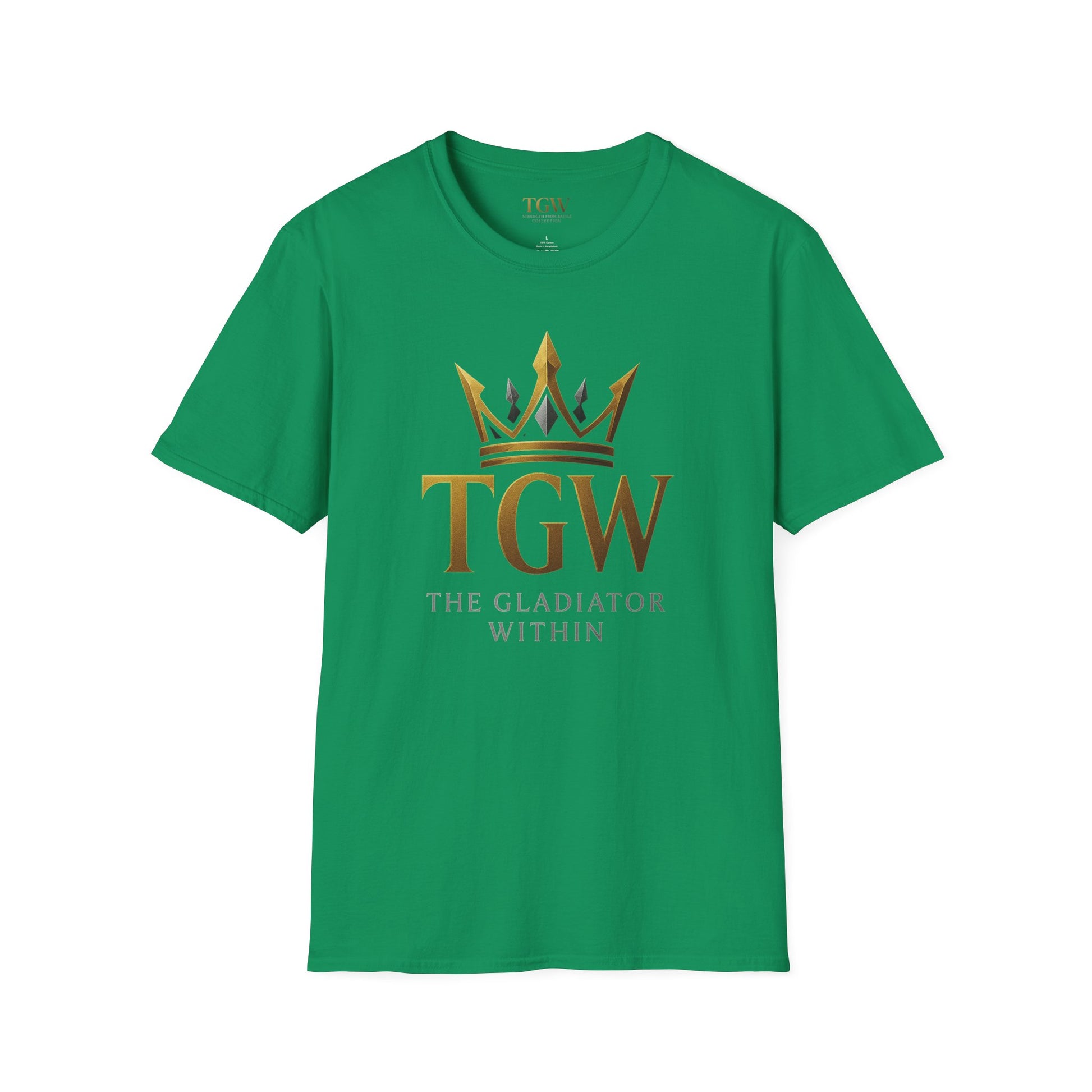 Men Gladiator T-shirt | Motivational Tee, Fitness Shirt, Gift for Him, Empowerment Apparel, Gold Crown Design