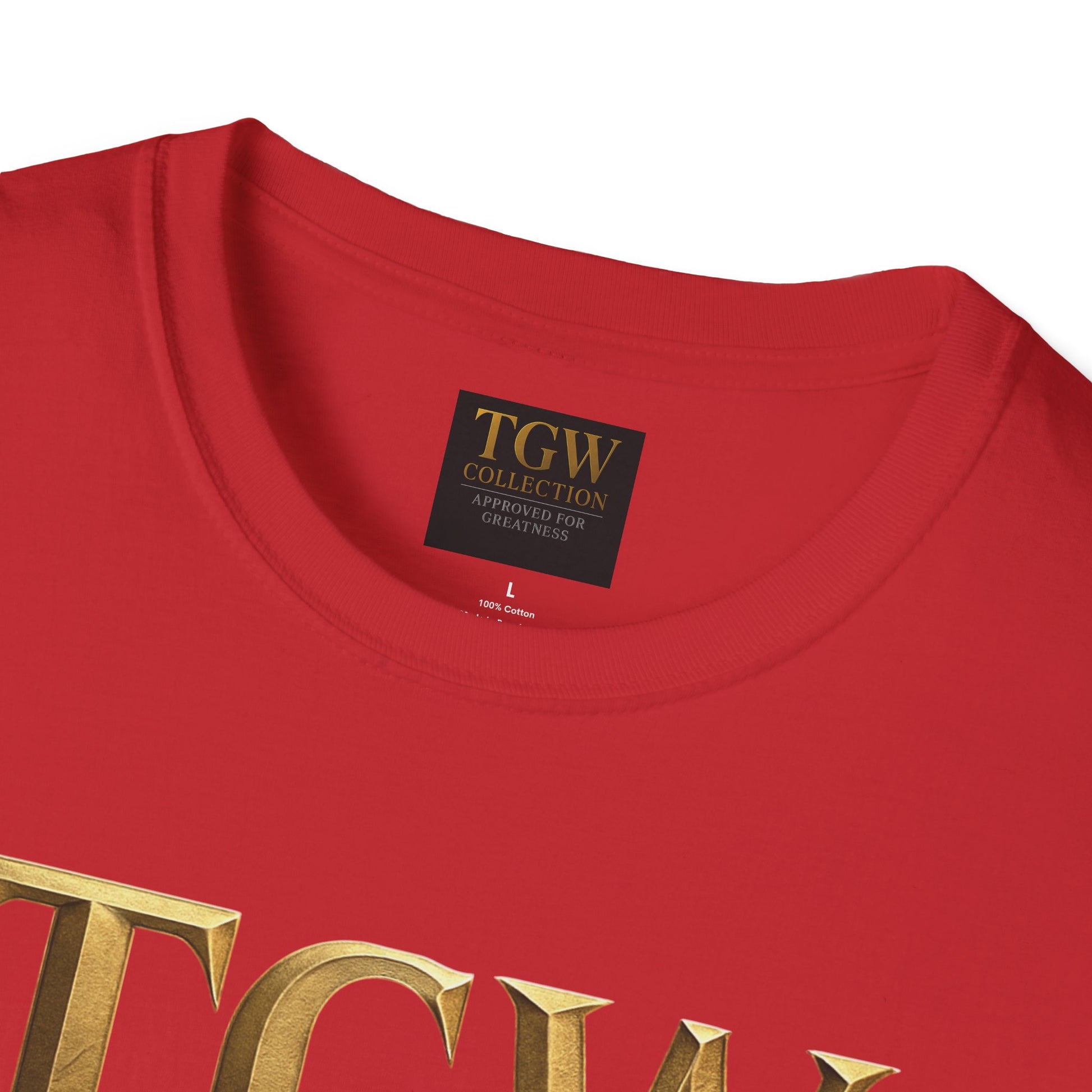 Elegant Gold Lettering Soft style T-Shirt, Casual Tee, Stylish Apparel, Gift for Fashion Lovers, Everyday Wear