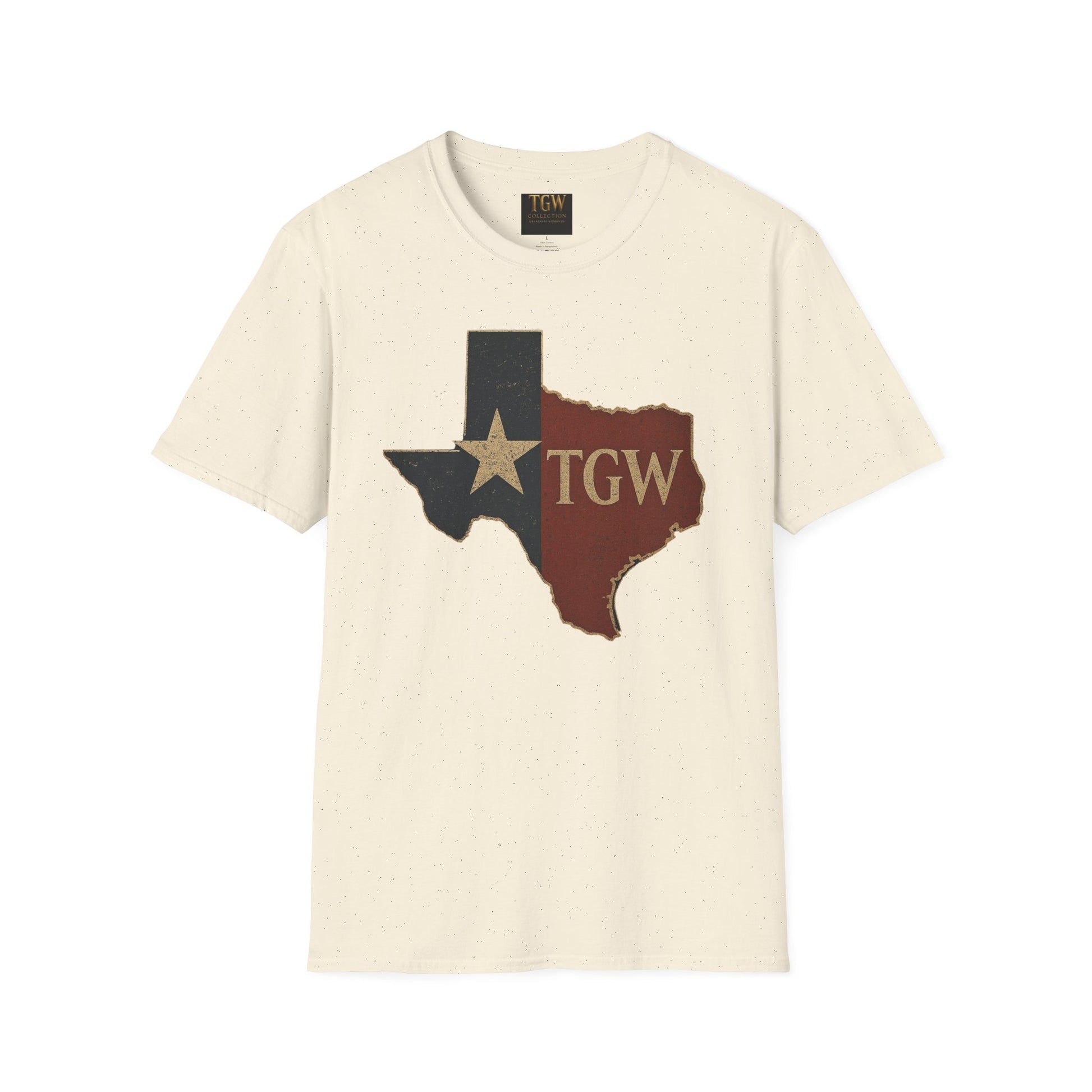 Texas Flag Outline T-Shirt with TGW Monogram — Rustic Lone Star Graphic Tee