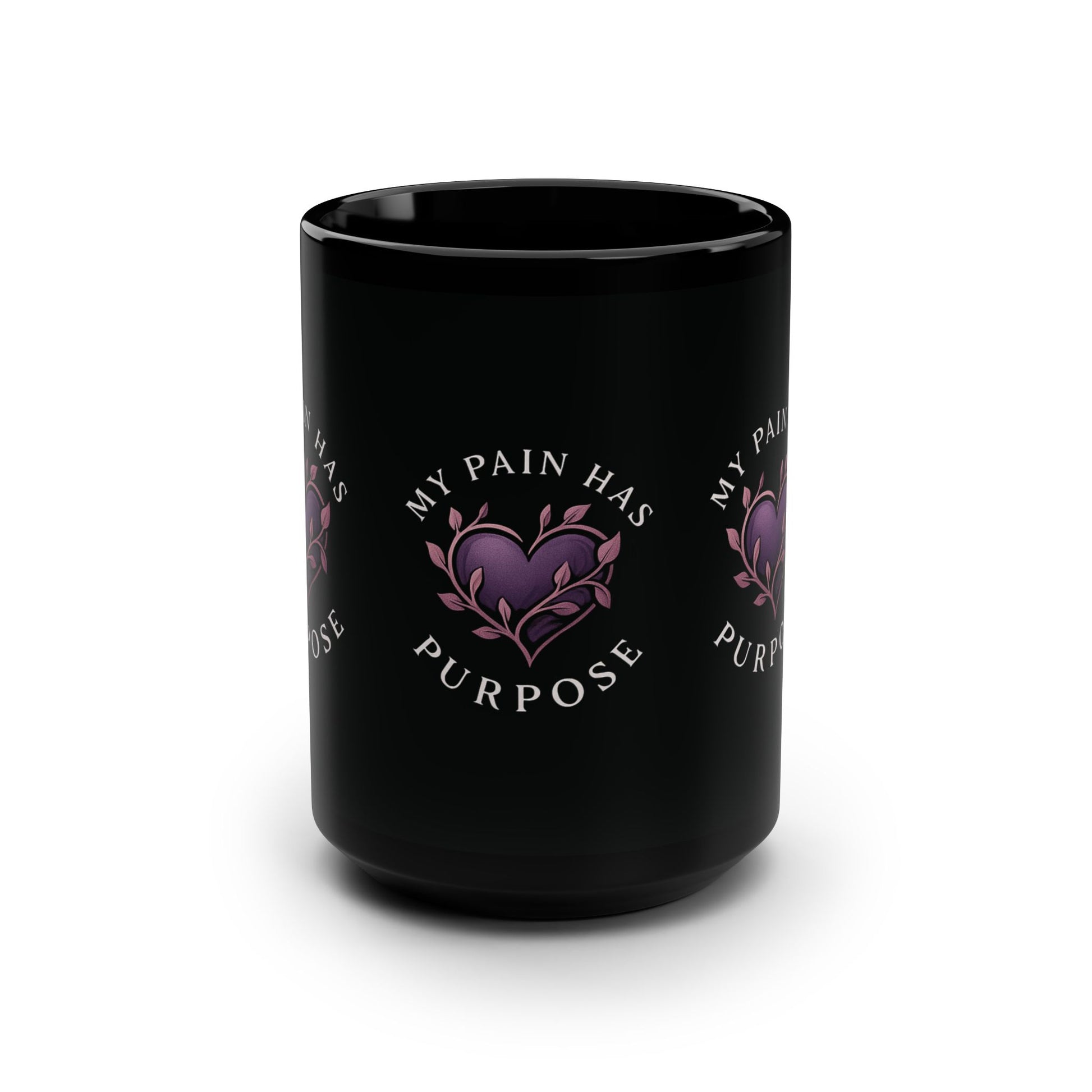 Inspirational Black 15oz Mug - 'My Pain Has Purpose'