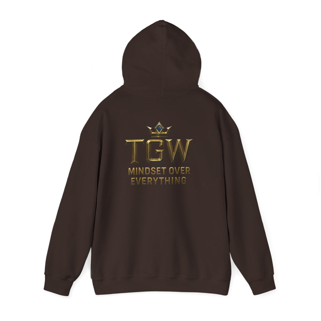 TGW Collection Hooded Sweatshirt: Mindset Over Everything, Style, Cozy Fashion, Gift Idea, Casual, Street-wear