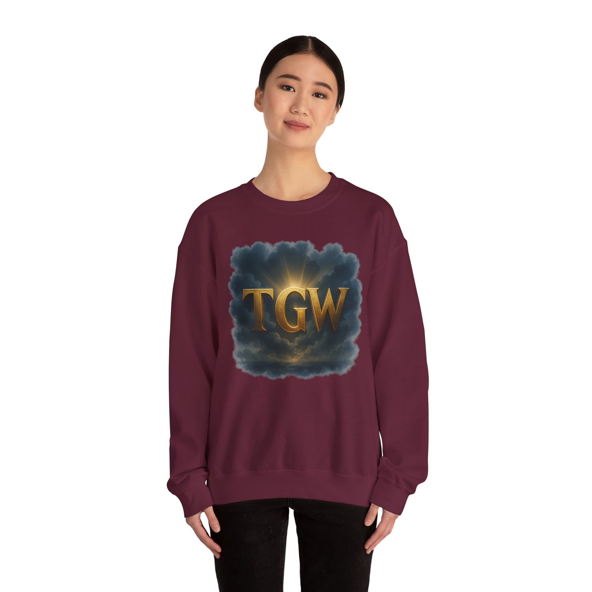TGW Vintage Crewneck Sweatshirt, Cozy Fashion, Casual Wear, Autumn Layers, Relaxed Style
