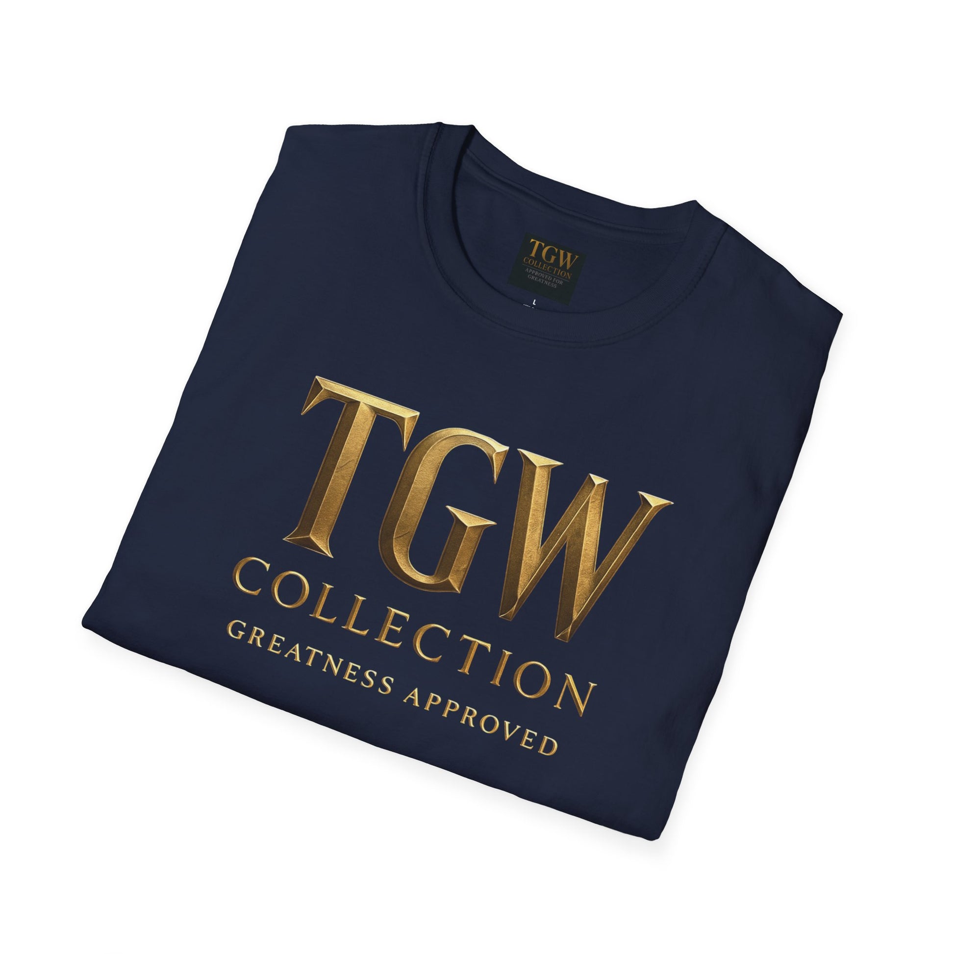 Elegant Gold Lettering Soft style T-Shirt, Casual Tee, Stylish Apparel, Gift for Fashion Lovers, Everyday Wear