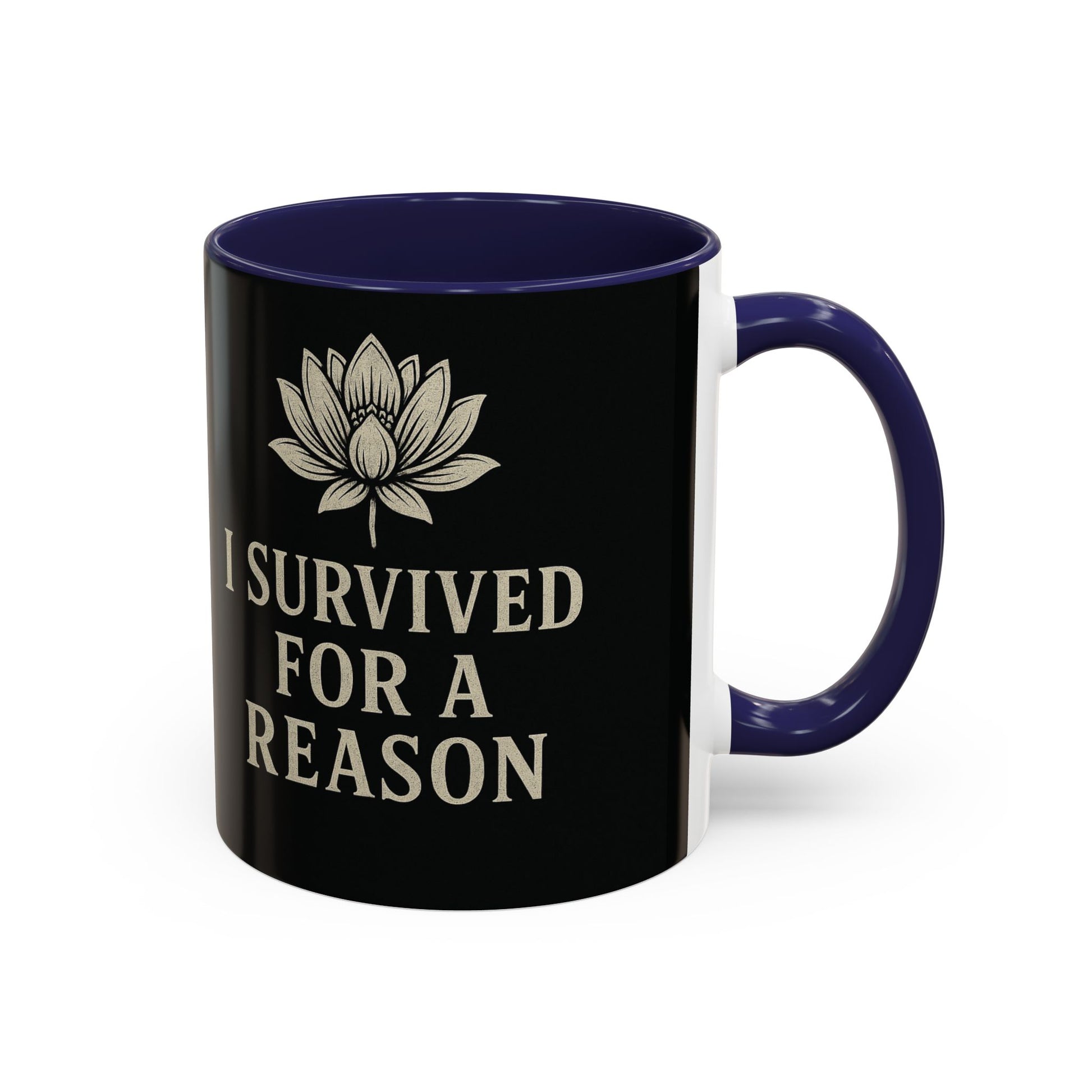 Inspirational Coffee Mug - I Survived for a Reason, Motivational Gift, Personalized Tea Cup, Positive Affirmation, Self-Care Mug