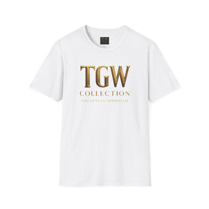 Elegant Gold Lettering Soft style T-Shirt, Casual Tee, Stylish Apparel, Gift for Fashion Lovers, Everyday Wear