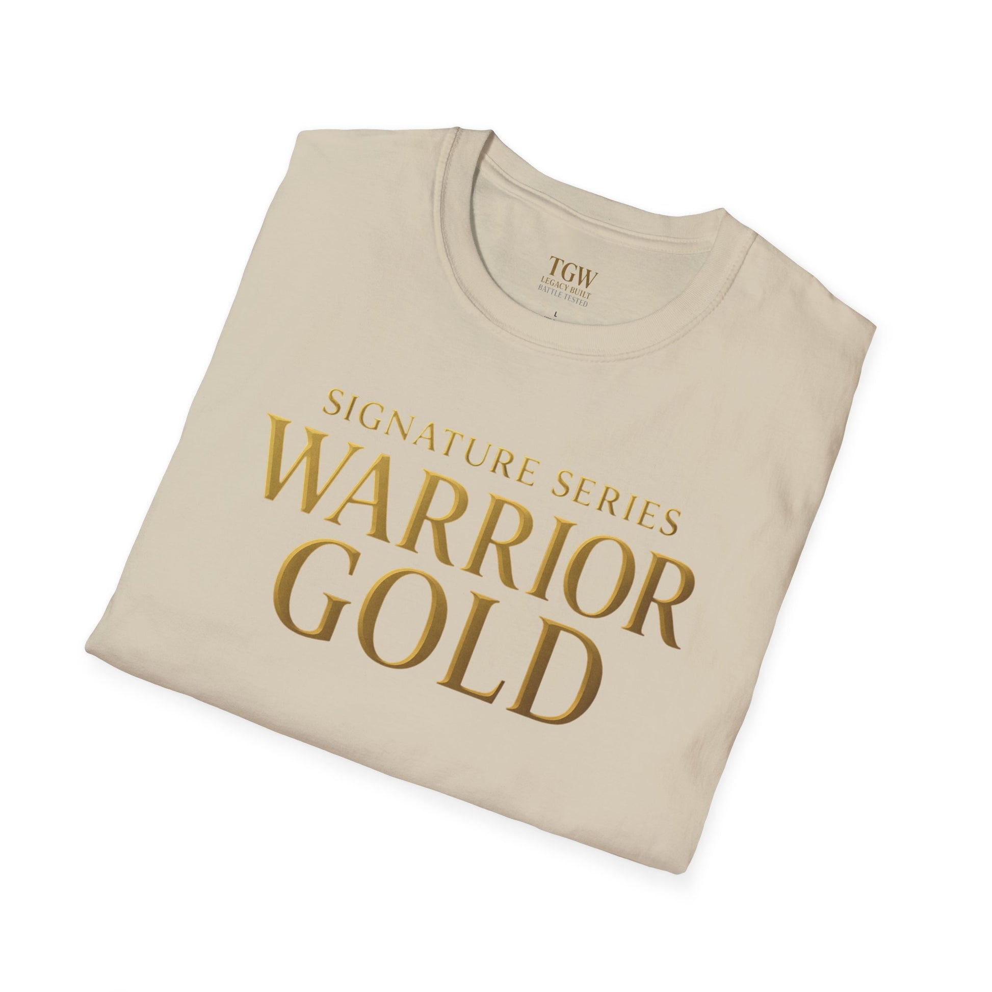 Warrior Gold Unisex Softstyle T-Shirt, Comfortable Tee, Motivational Apparel, Gift for Warriors, Casual Wear, Affirmation Shirt