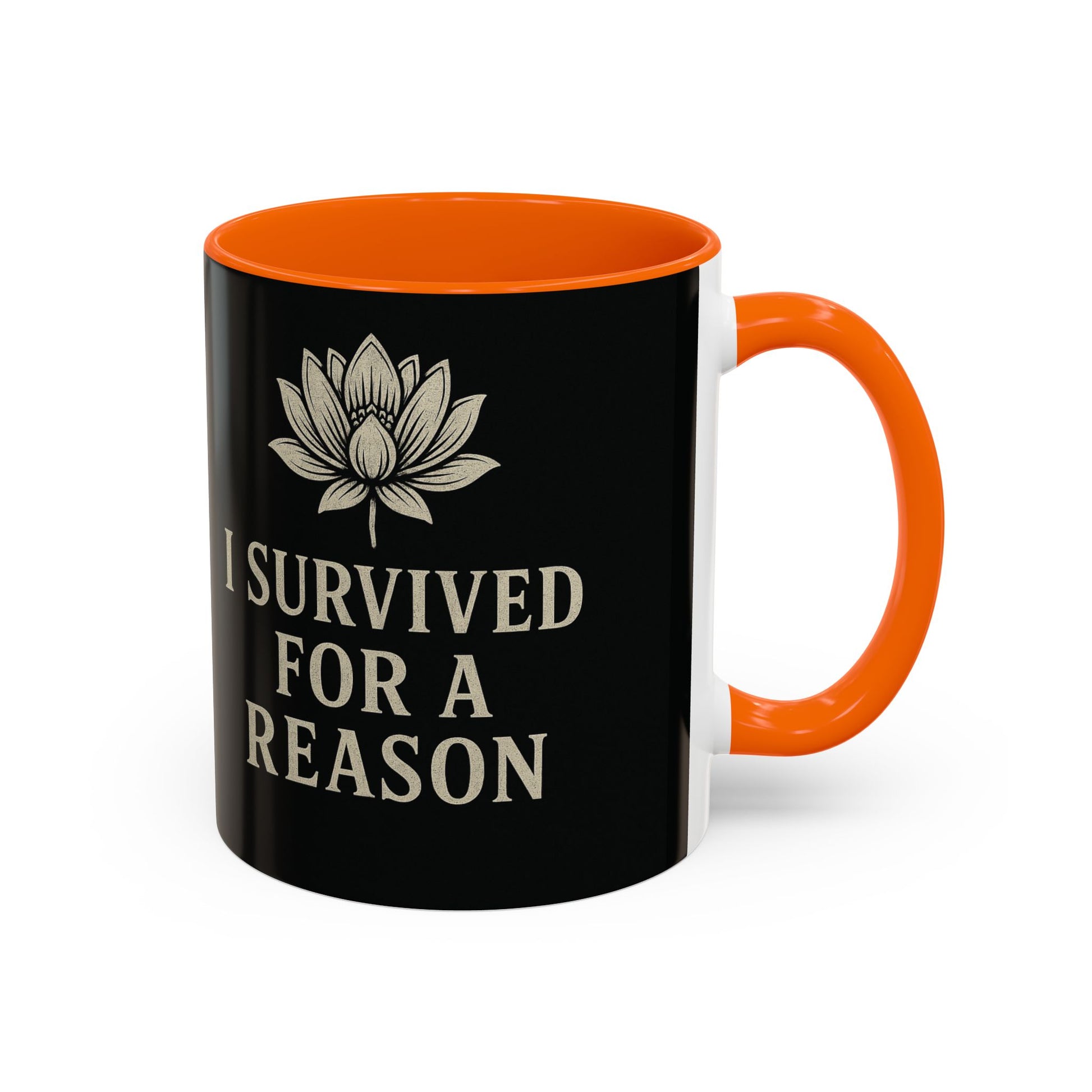 Inspirational Coffee Mug - I Survived for a Reason, Motivational Gift, Personalized Tea Cup, Positive Affirmation, Self-Care Mug