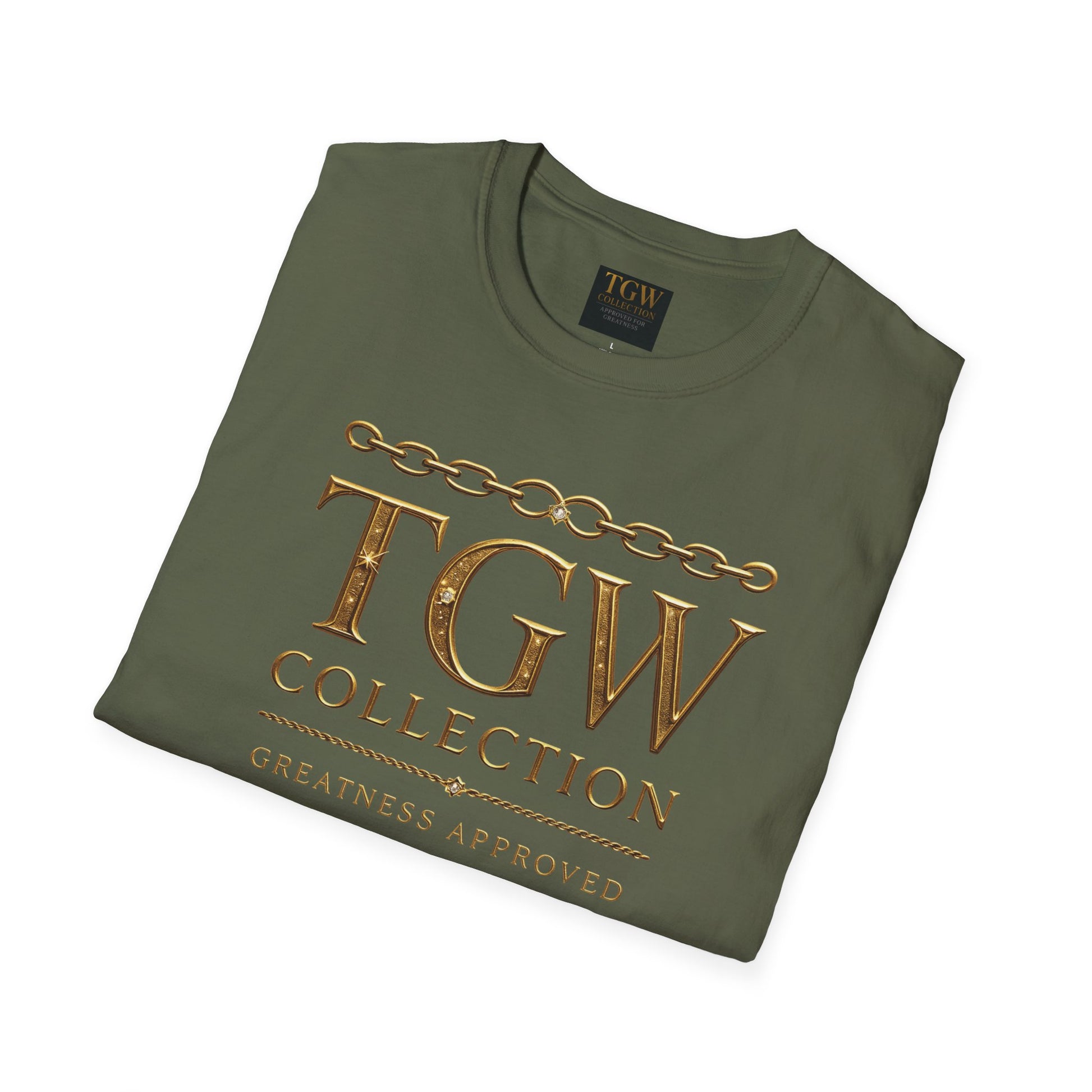 Gold Chain Text T-Shirt, Stylish Tee, Casual Wear, Motivational Shirt
