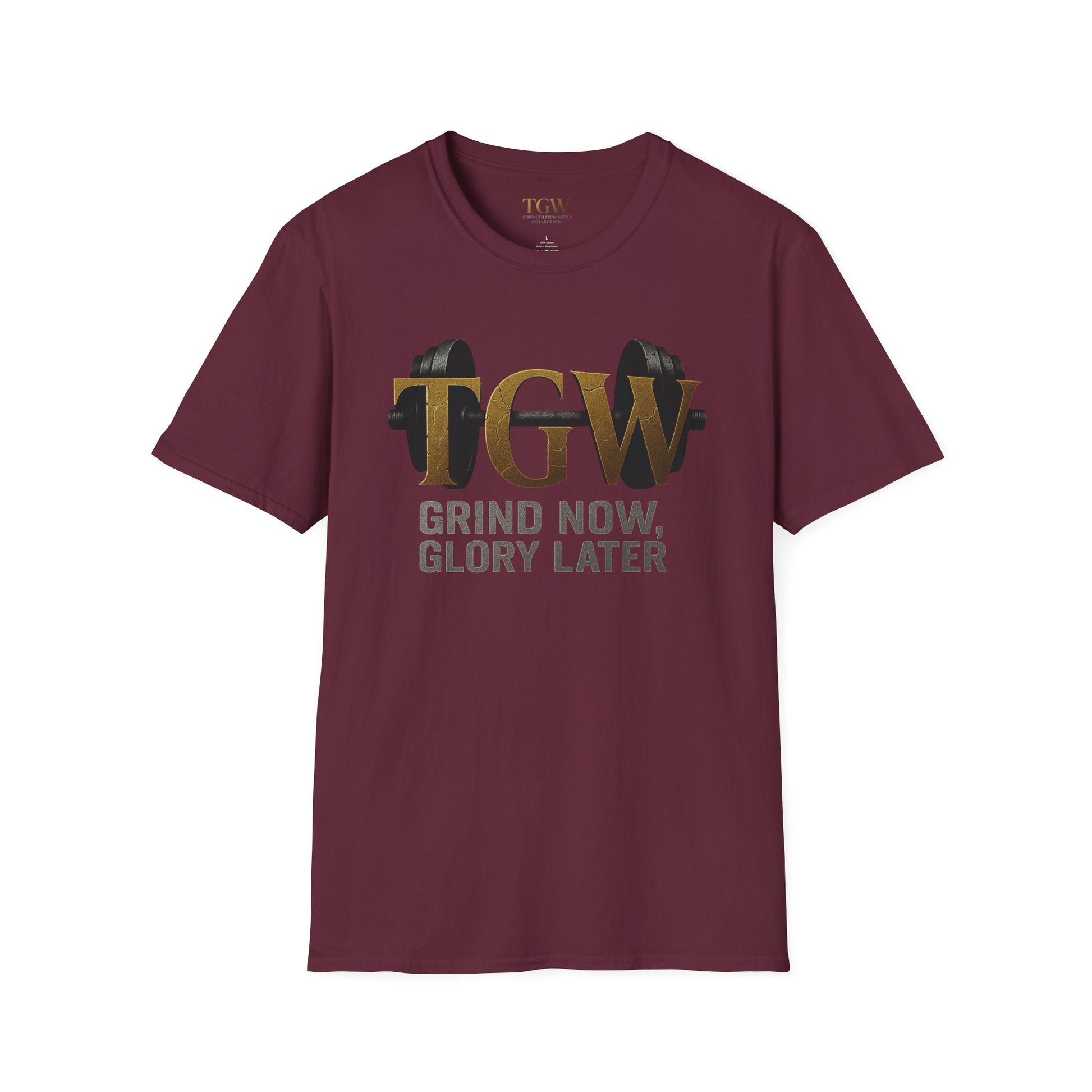 Gym Motivation T-Shirt | "Grind Now, Glory Later" | Fitness Tee, Workout Shirt, Athletic Apparel, Gift for Gym Lovers