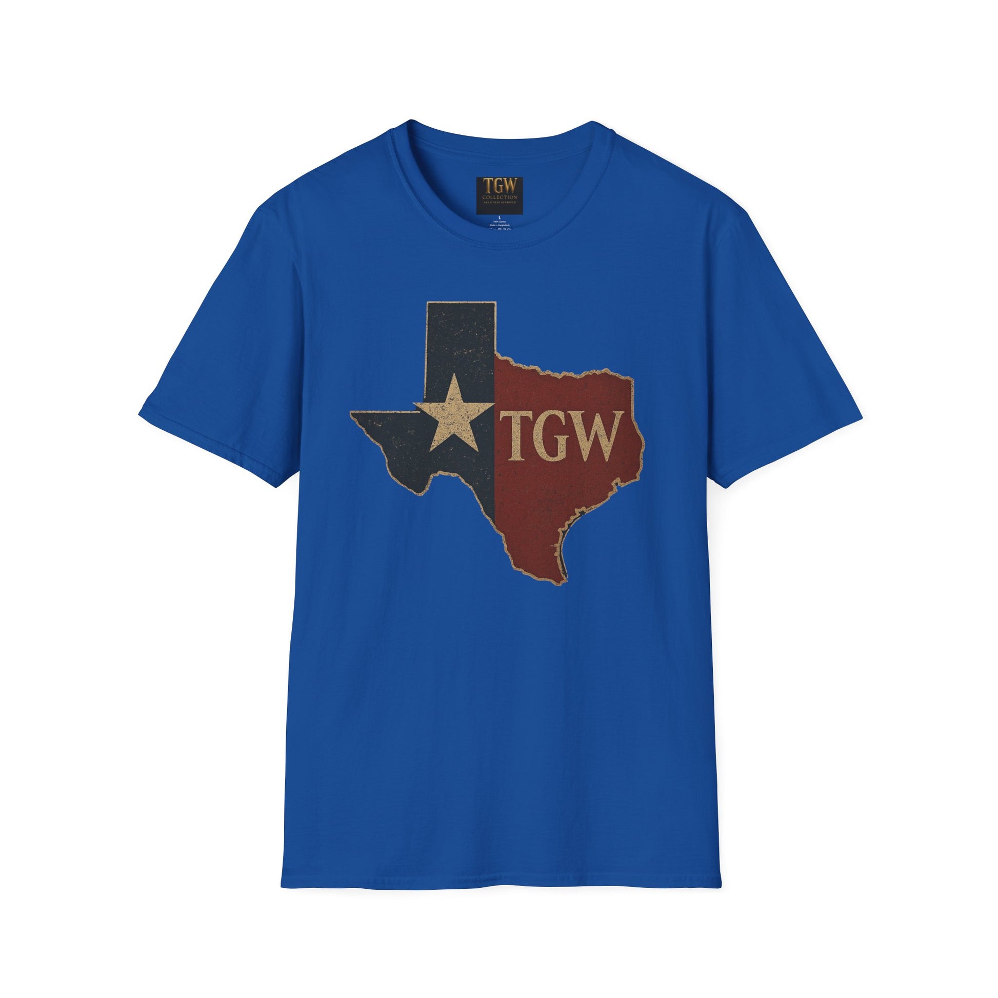 Texas Flag Outline T-Shirt with TGW Monogram — Rustic Lone Star Graphic Tee