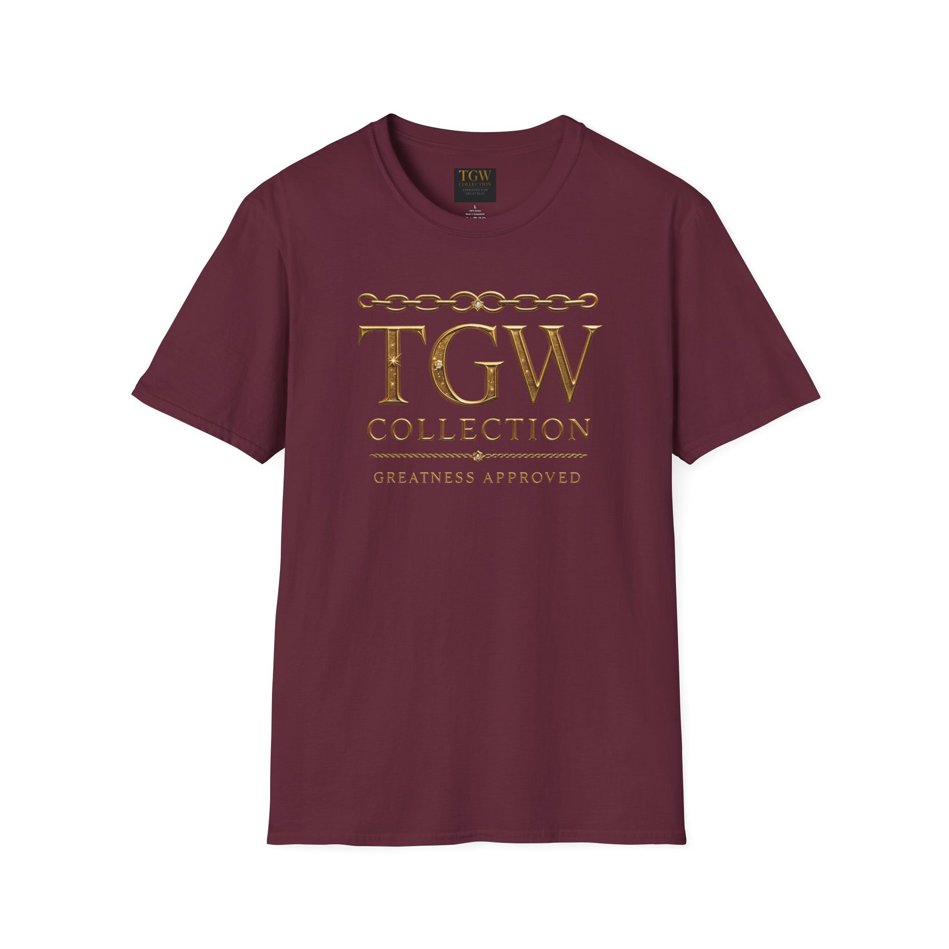 Gold Chain Text T-Shirt, Stylish Tee, Casual Wear, Motivational Shirt