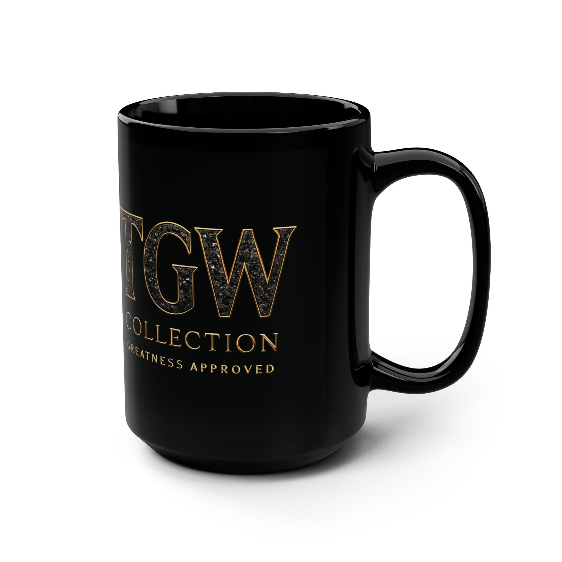 TGW Collection Black Mug, Greatness Approved Coffee Cup, Unique Gift, Office Mug, Birthday Present