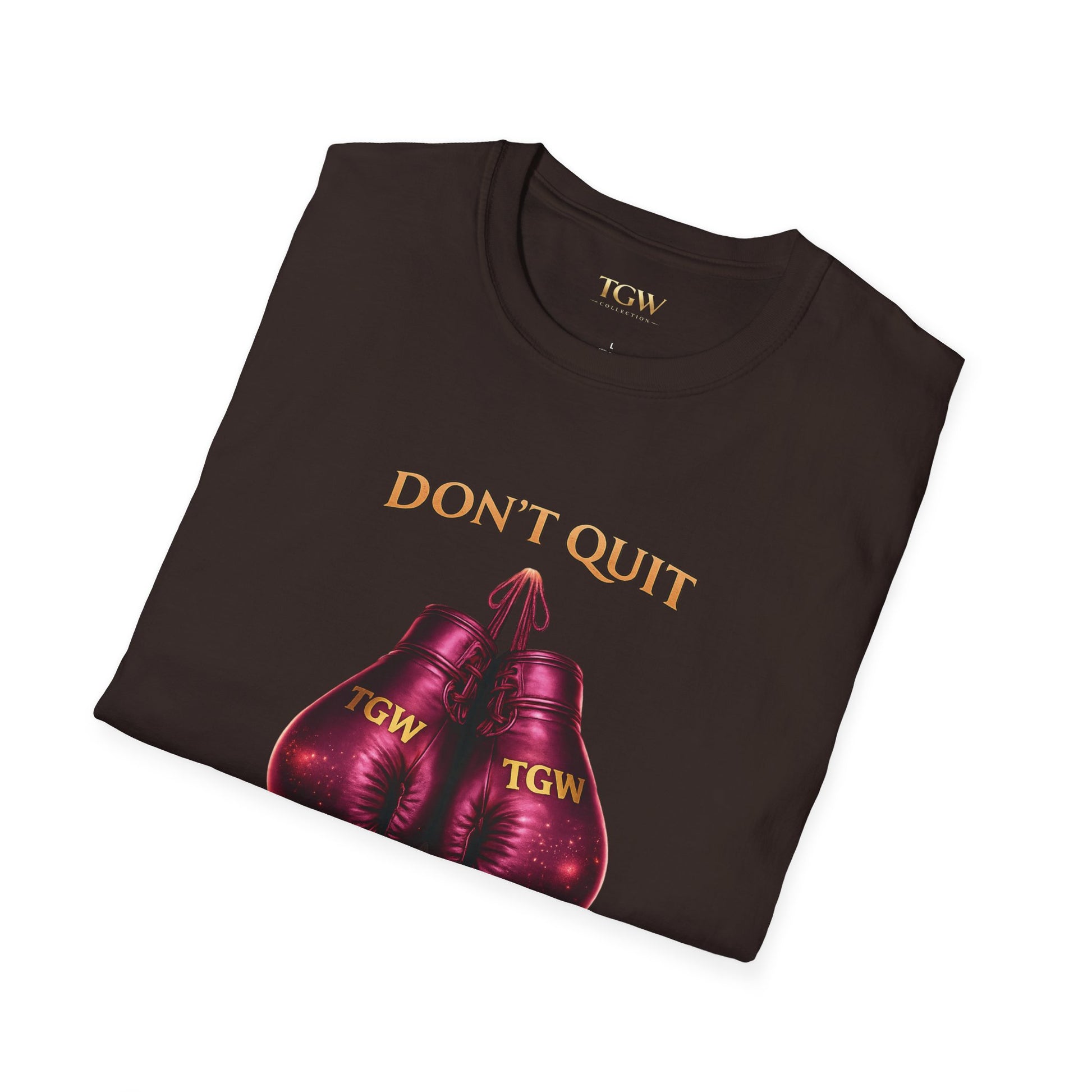 TGW Collection Plum & Gold Boxing Gloves Softstyle T-Shirt