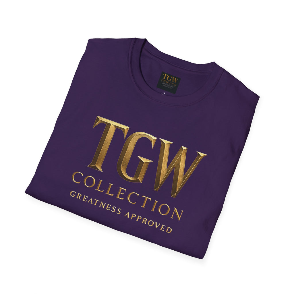 Elegant Gold Lettering Soft style T-Shirt, Casual Tee, Stylish Apparel, Gift for Fashion Lovers, Everyday Wear