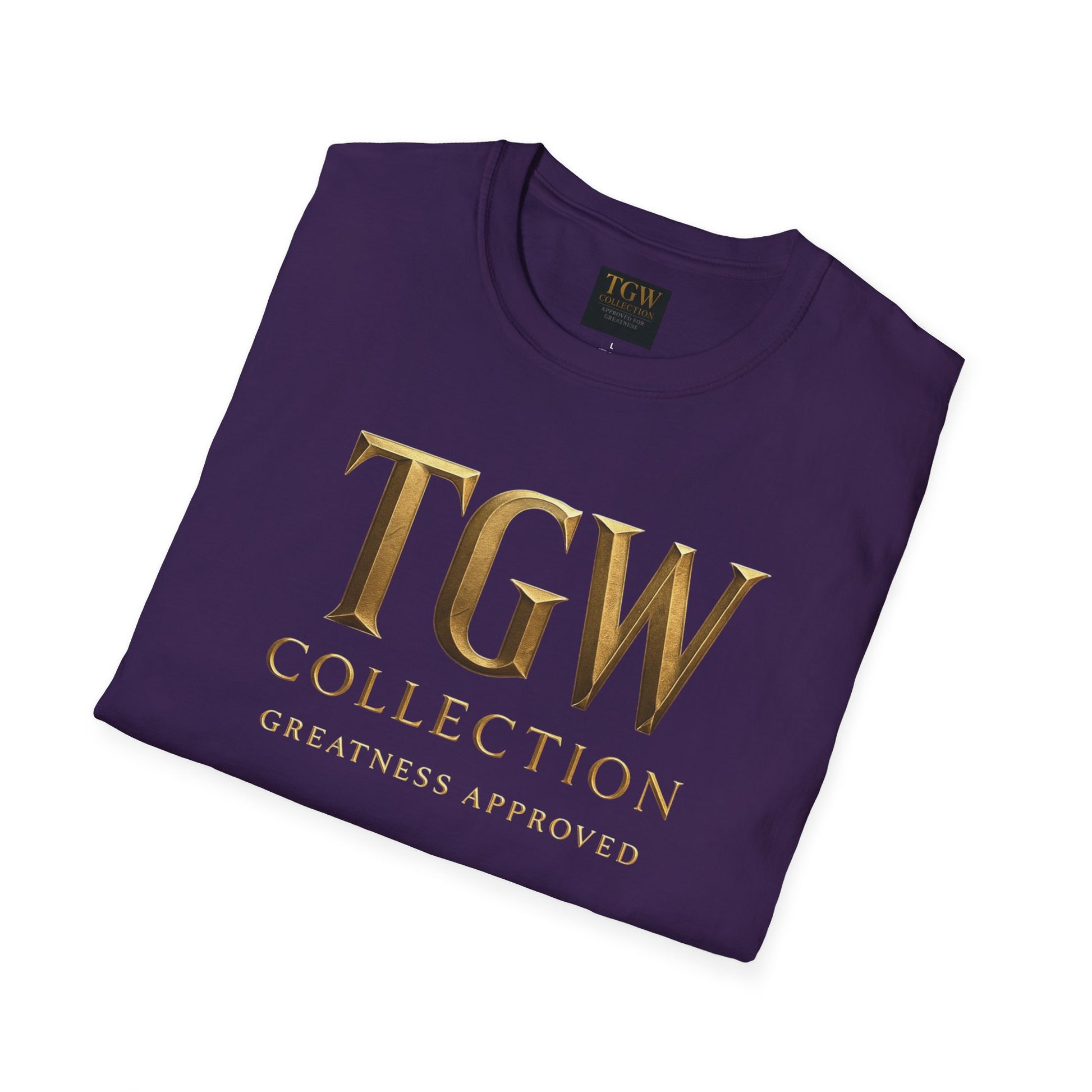 Elegant Gold Lettering Soft style T-Shirt, Casual Tee, Stylish Apparel, Gift for Fashion Lovers, Everyday Wear