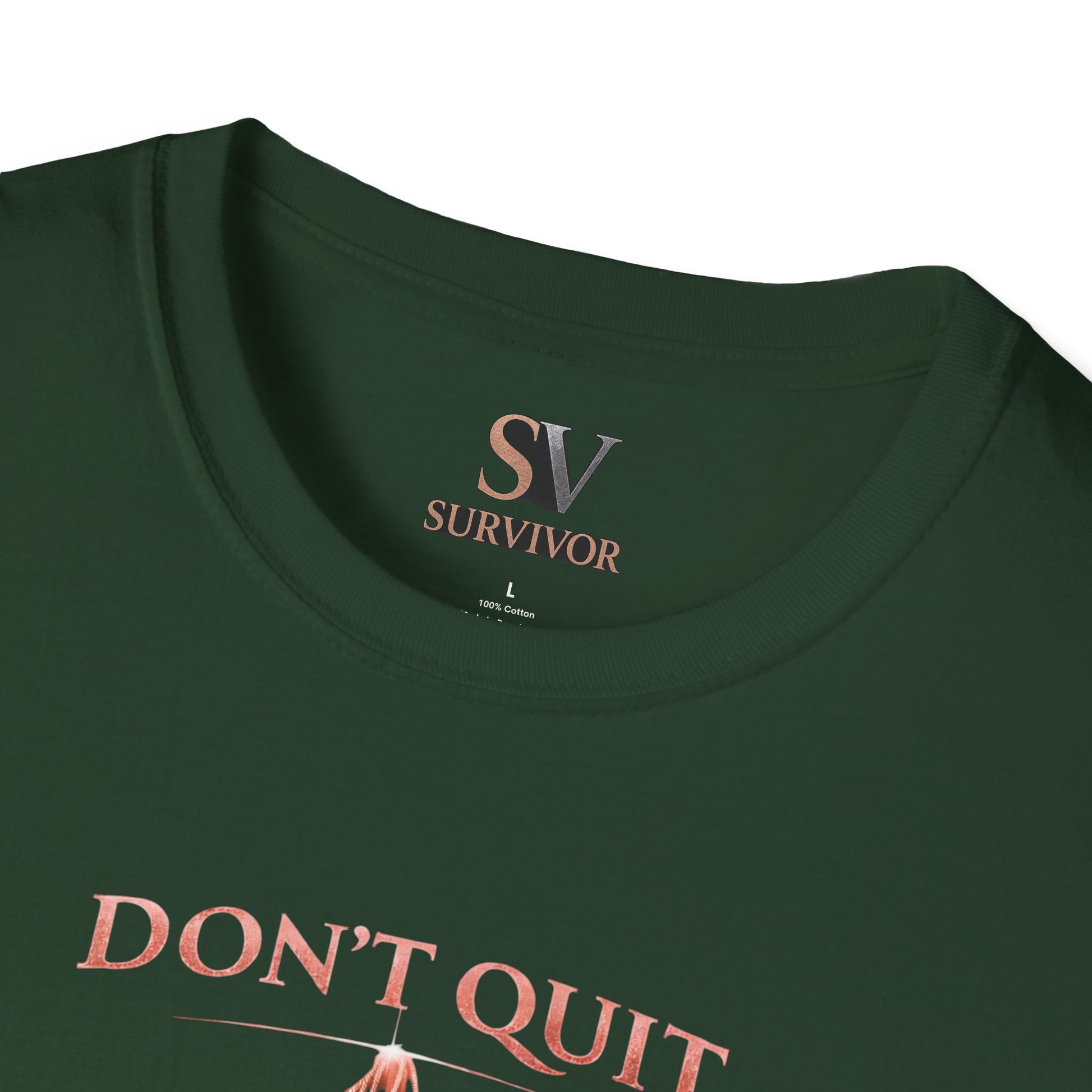 Rose Gold Energy Fight and Never Quit -  Softstyle T-Shirt