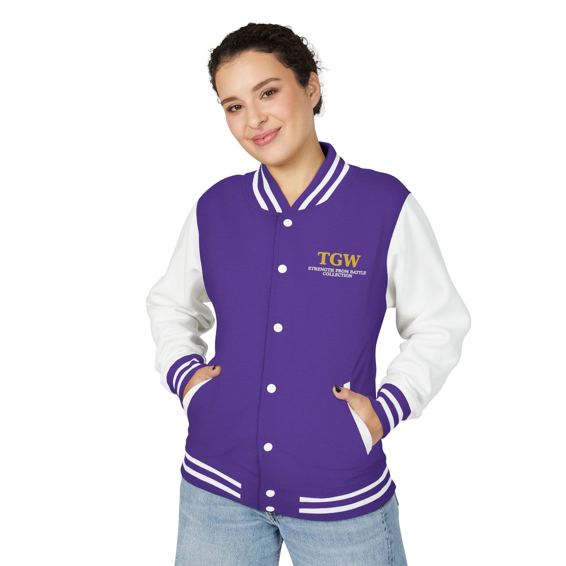 Women Heavyweight Letterman Jacket - Vintage Style Varsity Jacket for Everyday Wear, Sports Events, Graduation, Casual Outings, Team Spirit