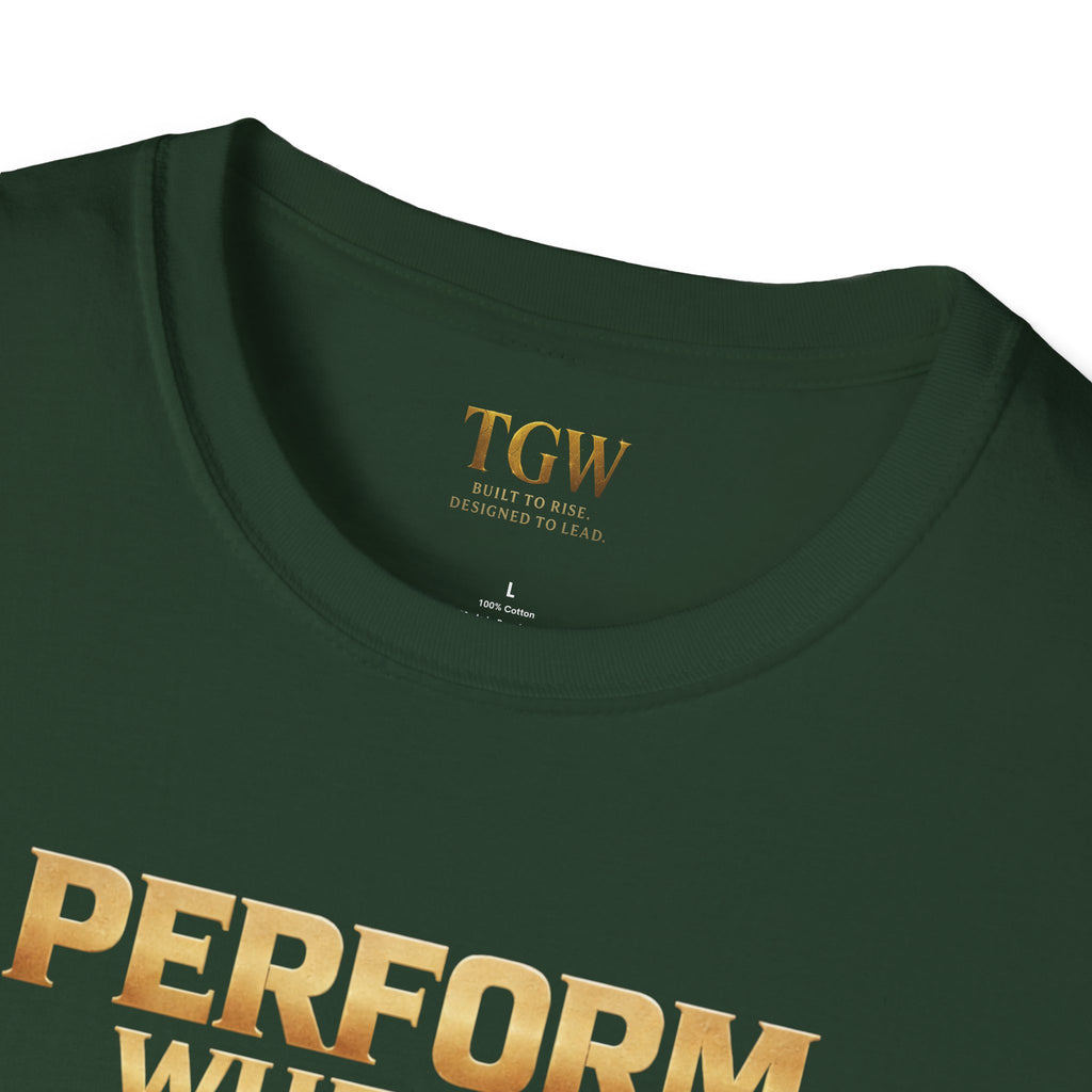 TGW Collection Greatness Approved - "Perform When It Matters"  Softstyle T-Shirt