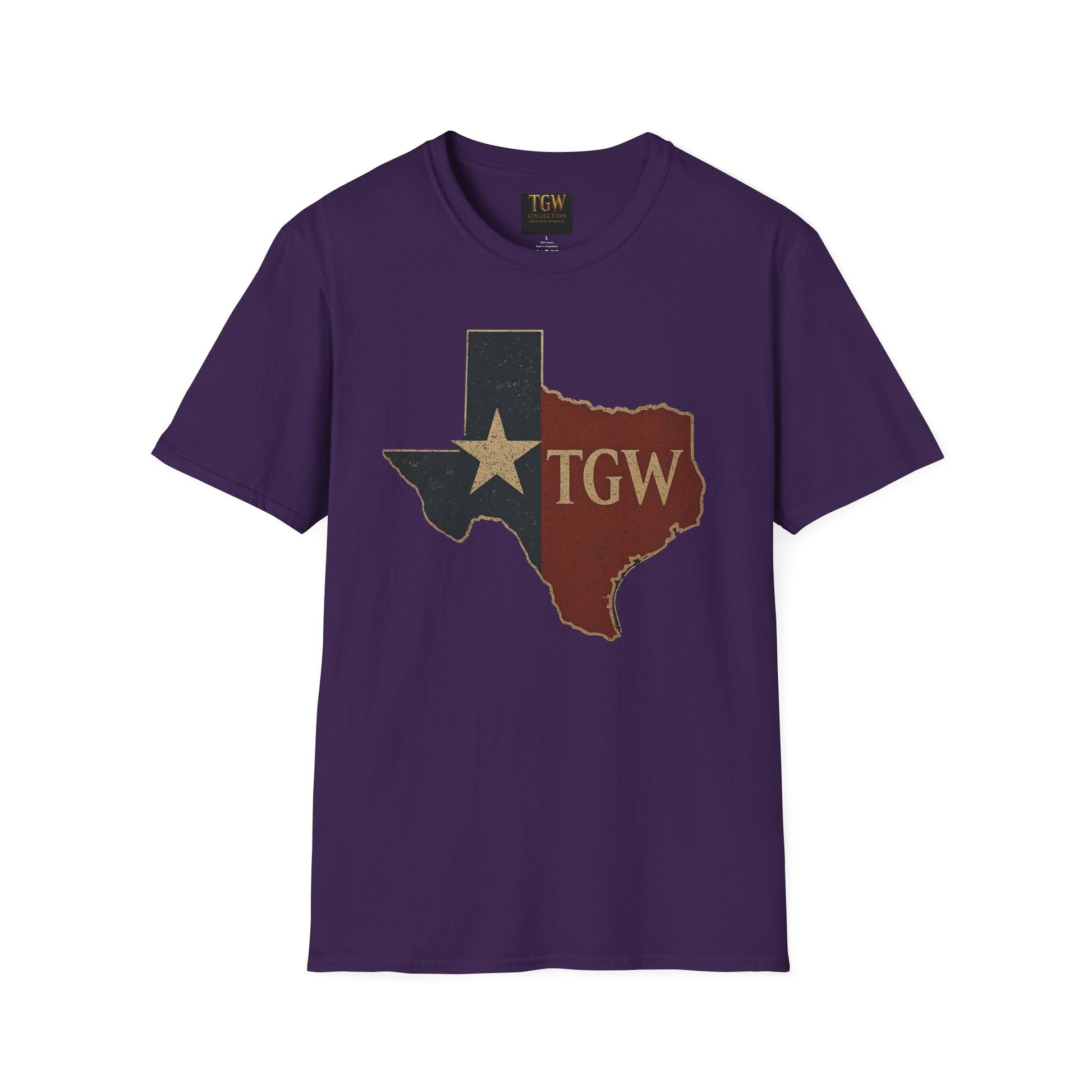 Texas Flag Outline T-Shirt with TGW Monogram — Rustic Lone Star Graphic Tee