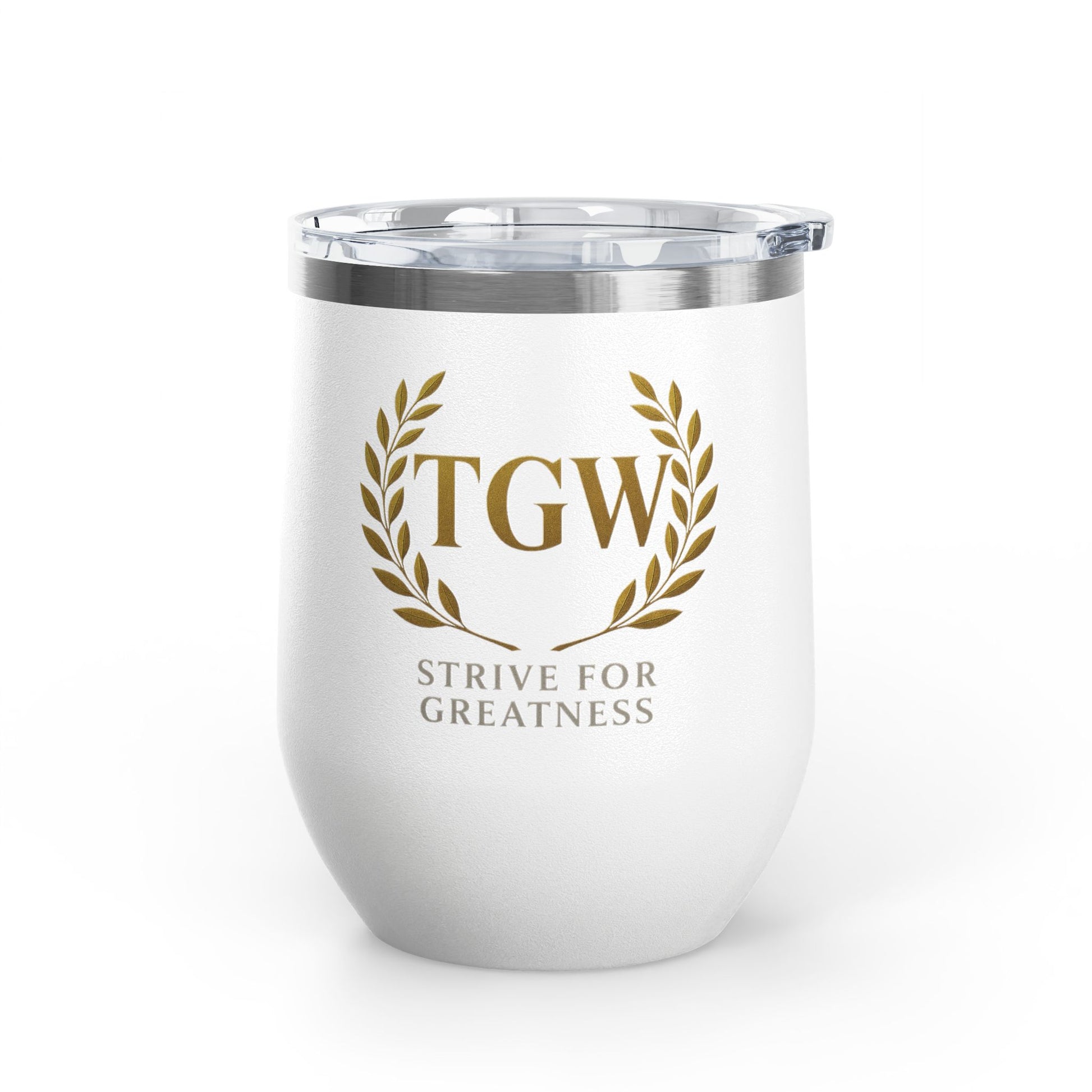 Elegant Wine Tumbler - Strive for Greatness | Personalized Gift for Wine Lovers, Celebrations, Home Bar, Holidays, Motivational Drinkware