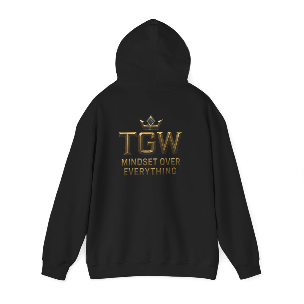 TGW Collection Hooded Sweatshirt: Mindset Over Everything, Style, Cozy Fashion, Gift Idea, Casual, Street-wear