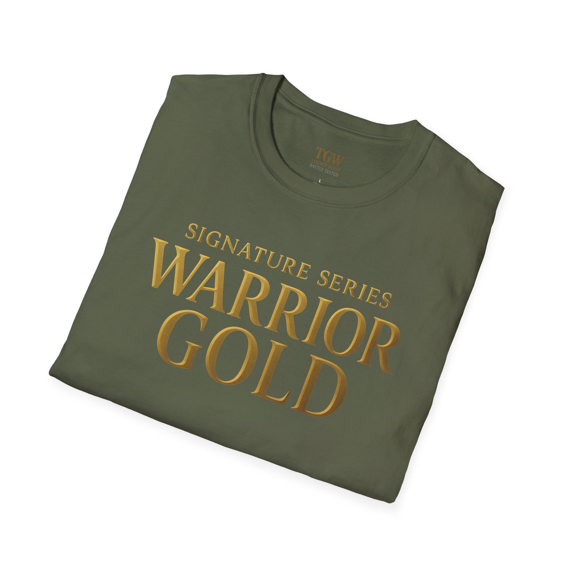 Warrior Gold Unisex Softstyle T-Shirt, Comfortable Tee, Motivational Apparel, Gift for Warriors, Casual Wear, Affirmation Shirt