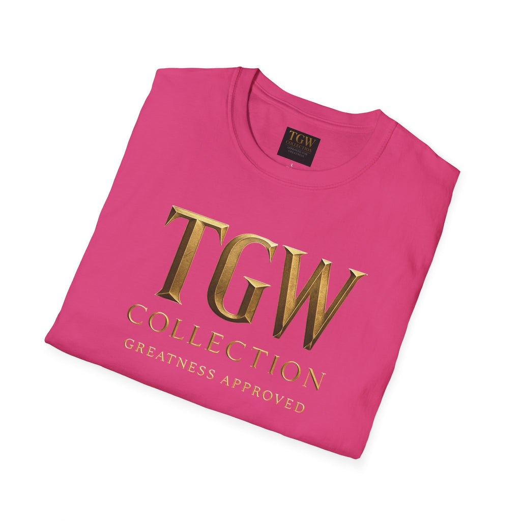 Elegant Gold Lettering Soft style T-Shirt, Casual Tee, Stylish Apparel, Gift for Fashion Lovers, Everyday Wear