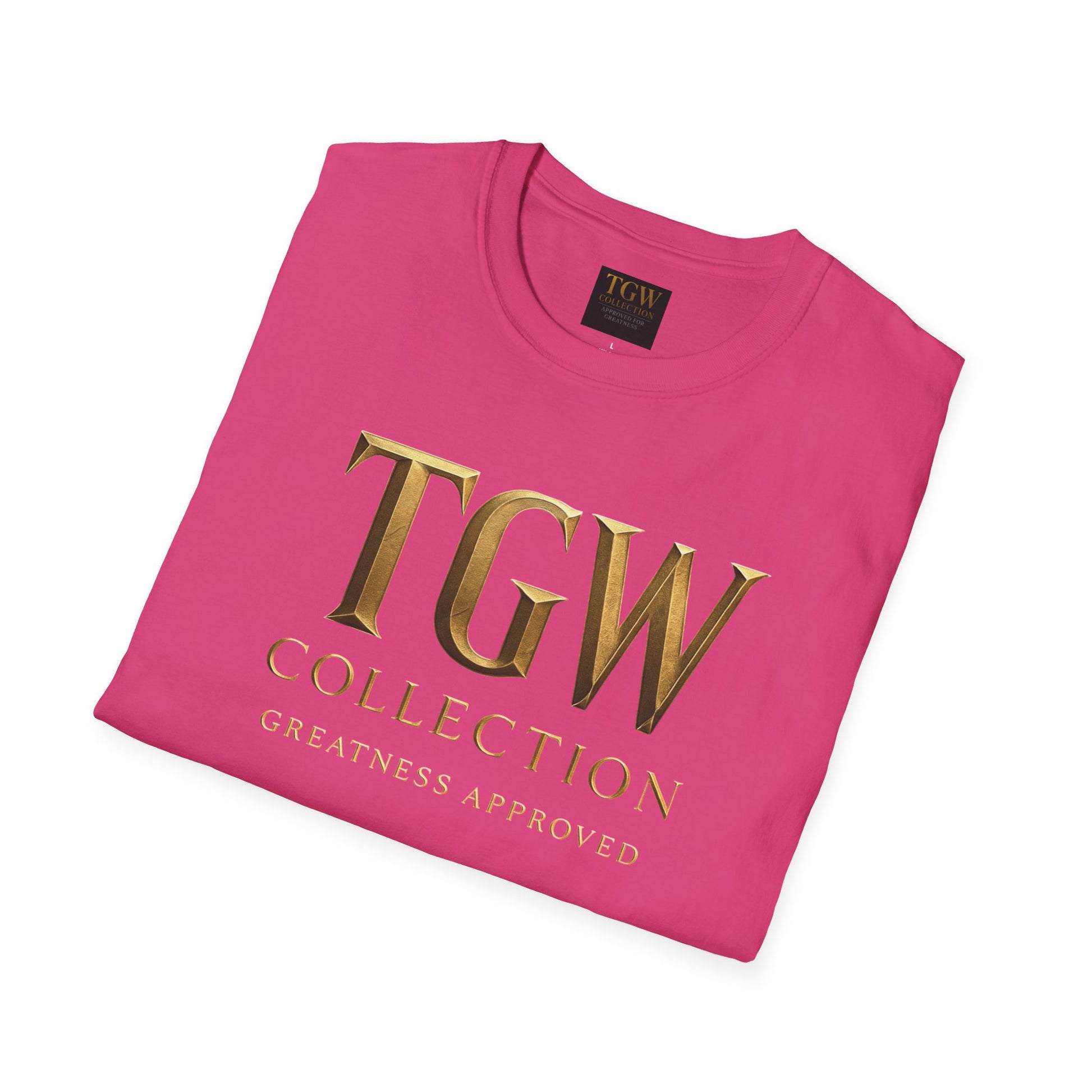 Elegant Gold Lettering Soft style T-Shirt, Casual Tee, Stylish Apparel, Gift for Fashion Lovers, Everyday Wear