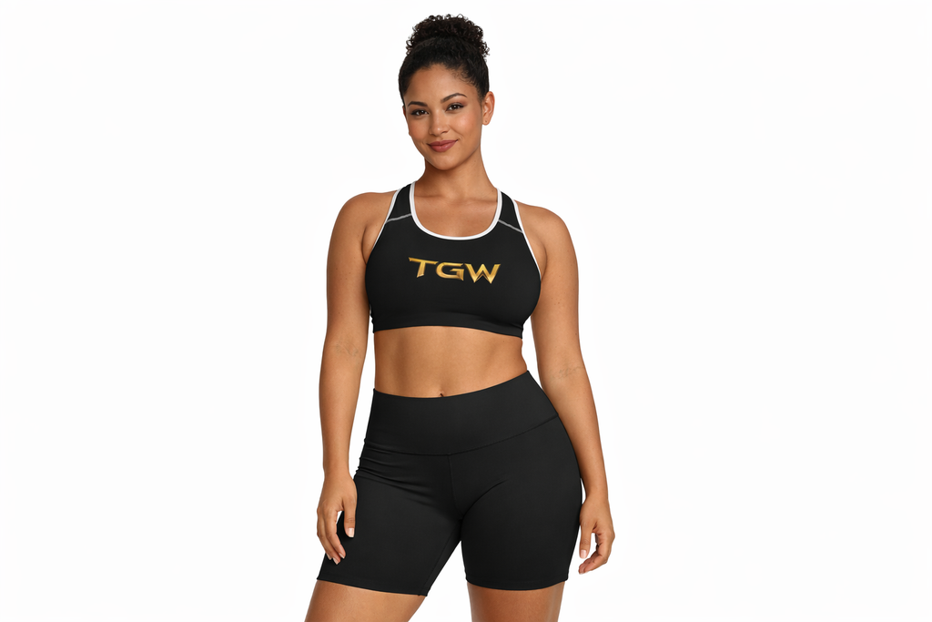 Black Sports Bra - "Strength in Every Layer" Sports Bra