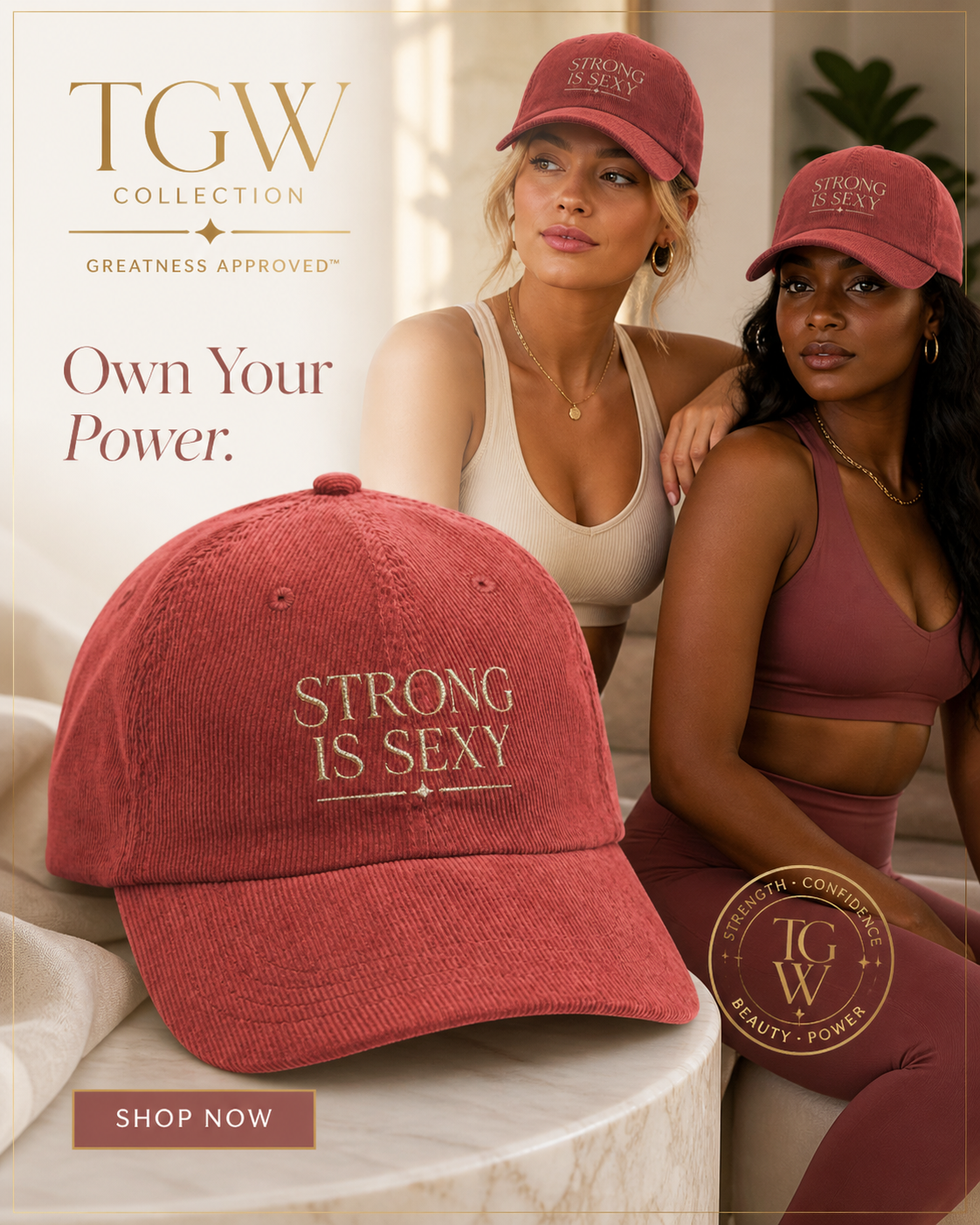 TGW Collection TM - Strong Is Sexy - Vintage Corduroy Cap